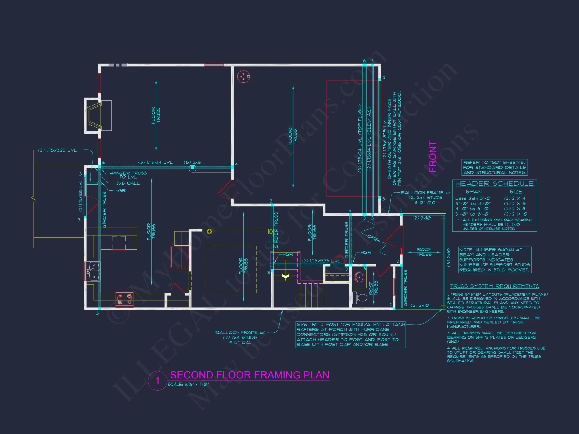 Modern house Plan with 4 Bedrooms, 2.5 Baths, and CAD Designs