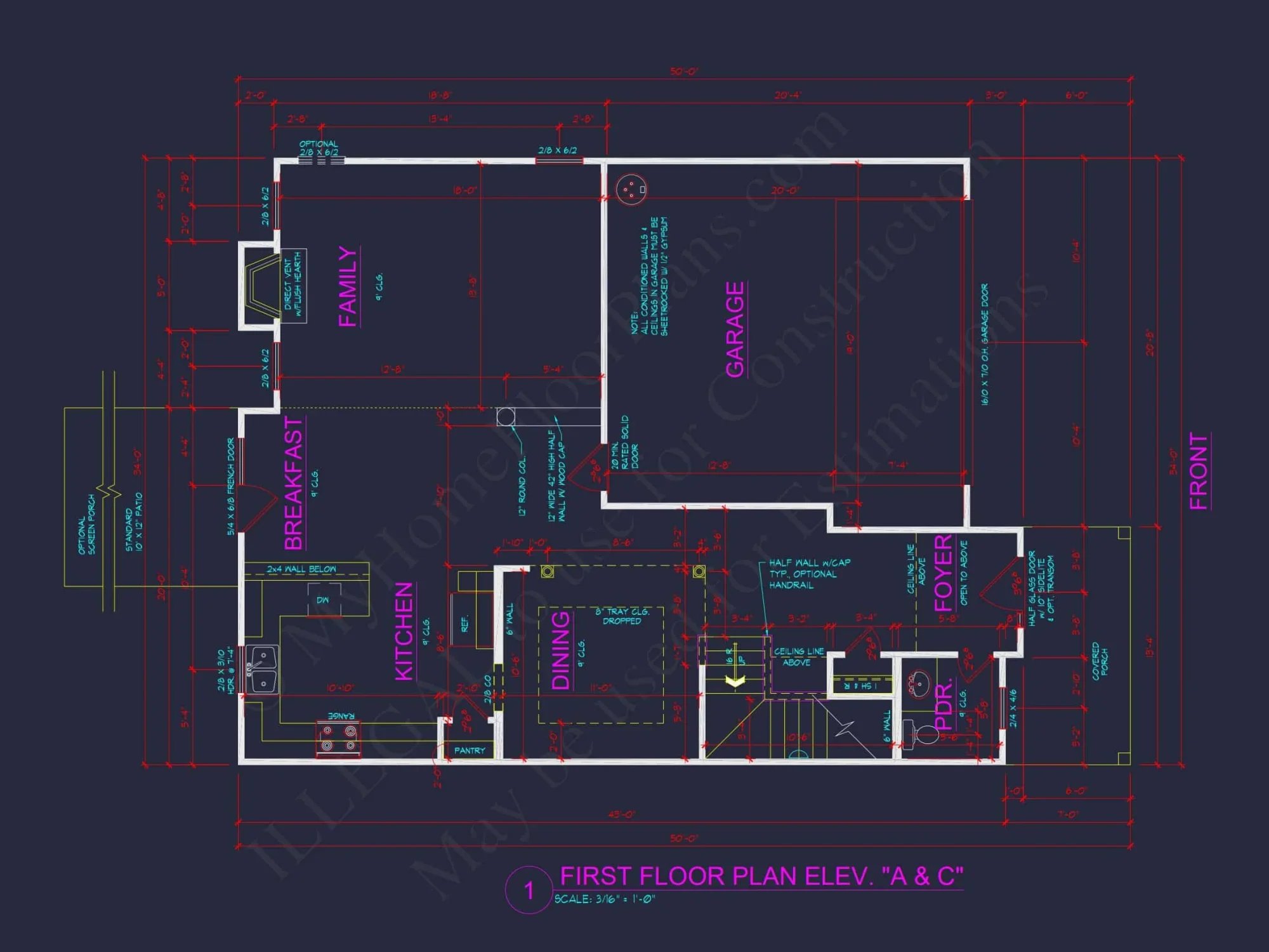 Modern house Plan with 4 Bedrooms, 2.5 Baths, and CAD Designs