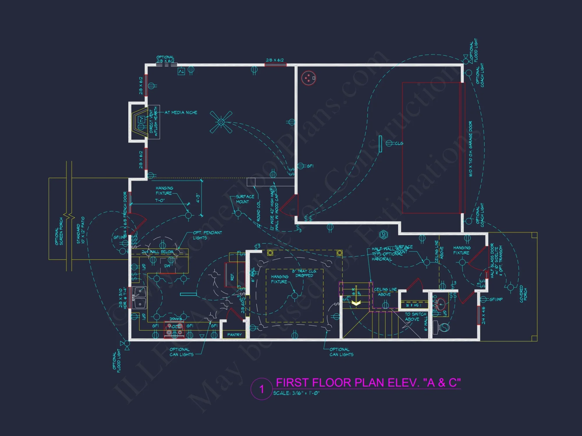 Modern house Plan with 4 Bedrooms, 2.5 Baths, and CAD Designs