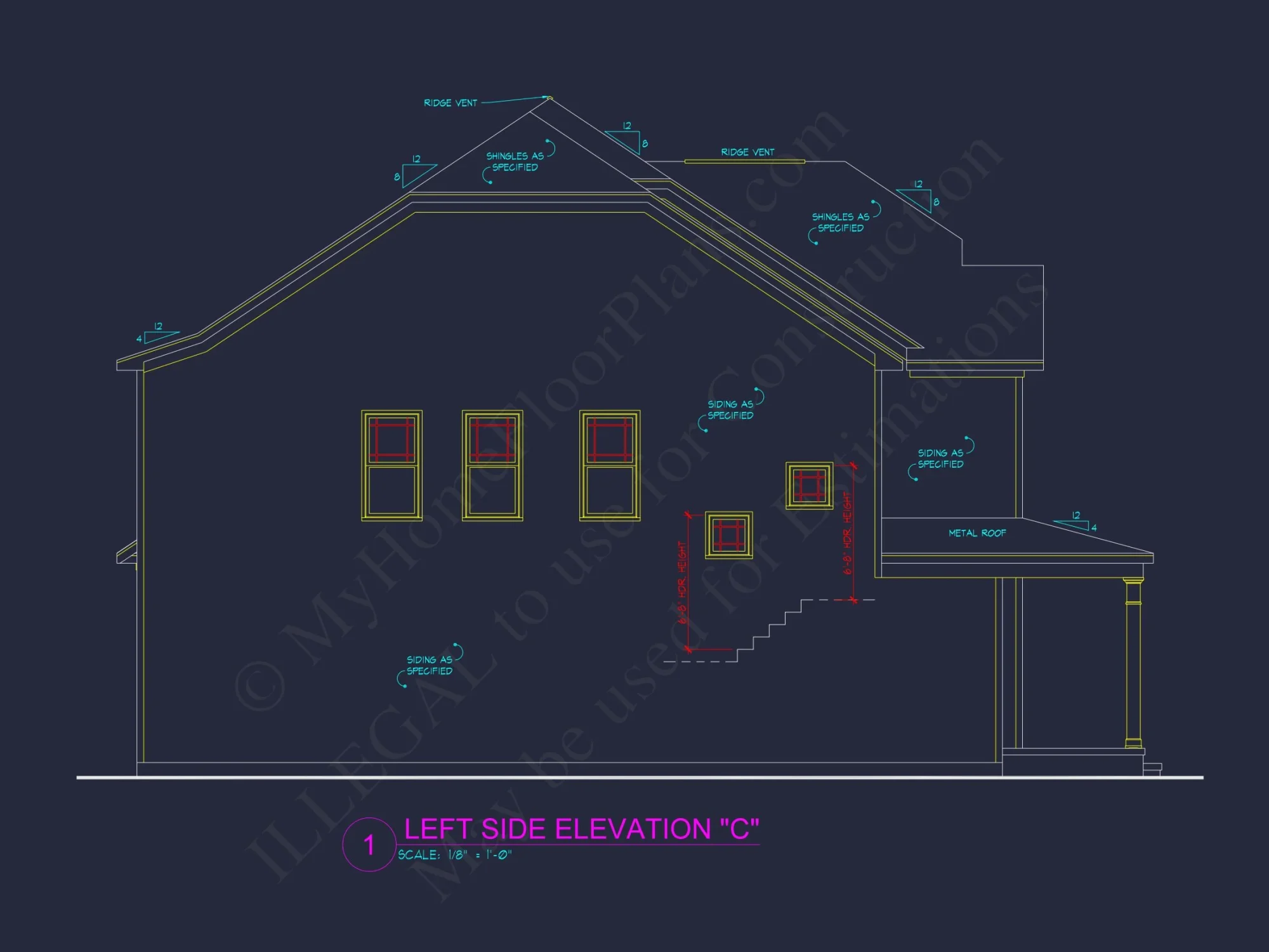 Modern house Plan with 4 Bedrooms, 2.5 Baths, and CAD Designs