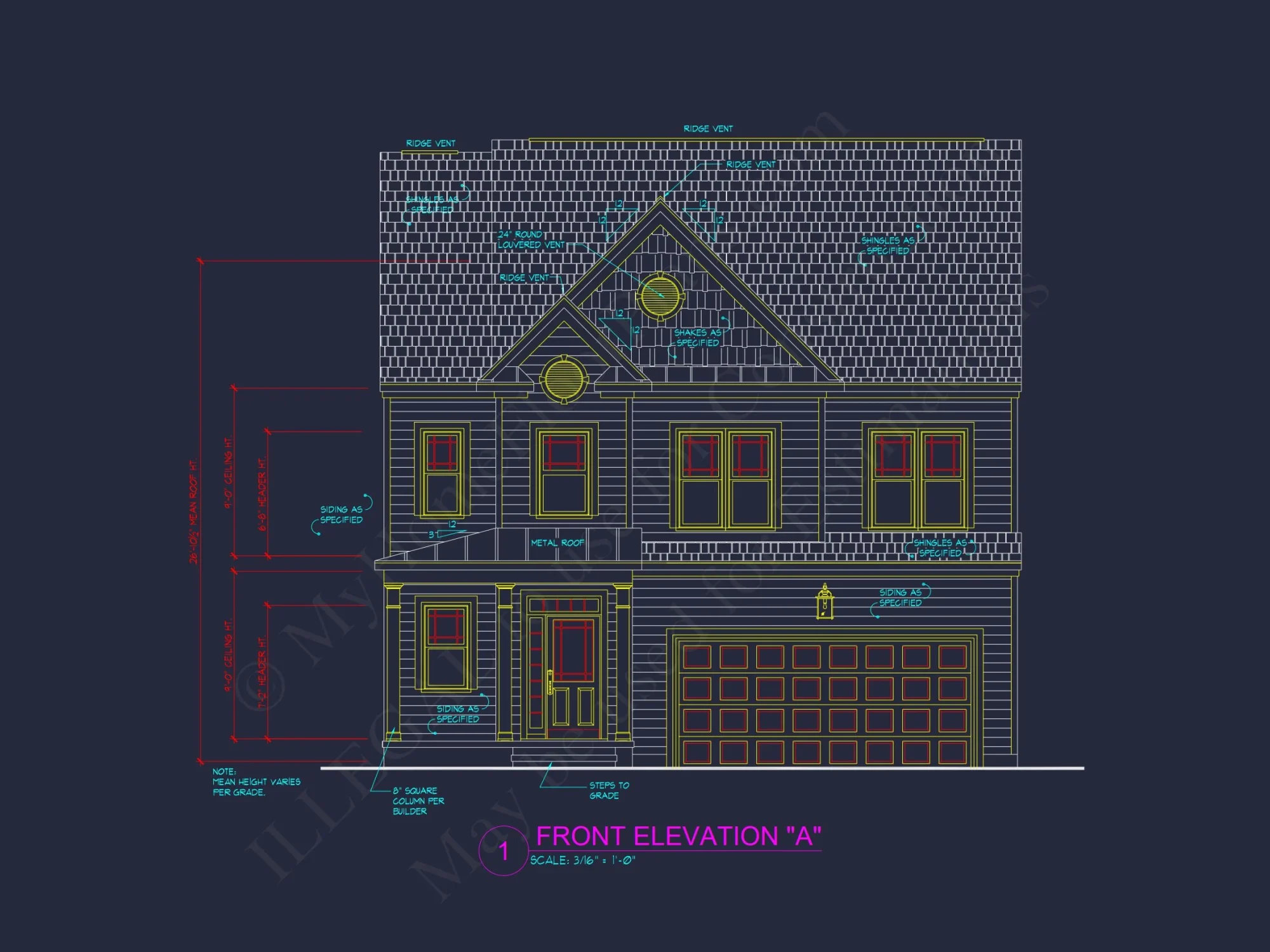 Modern house Plan with 4 Bedrooms, 2.5 Baths, and CAD Designs