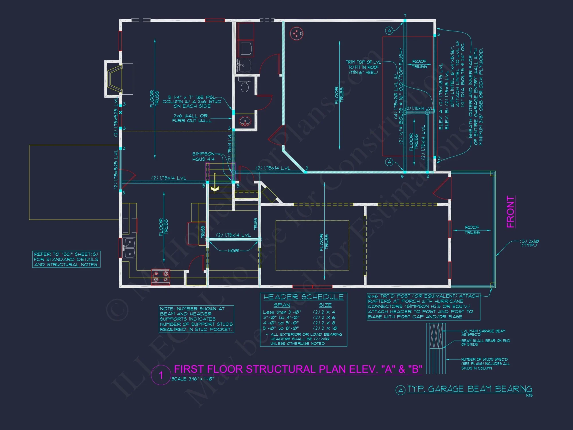 Traditional 4-Bedroom house Plan with 2-Car Garage