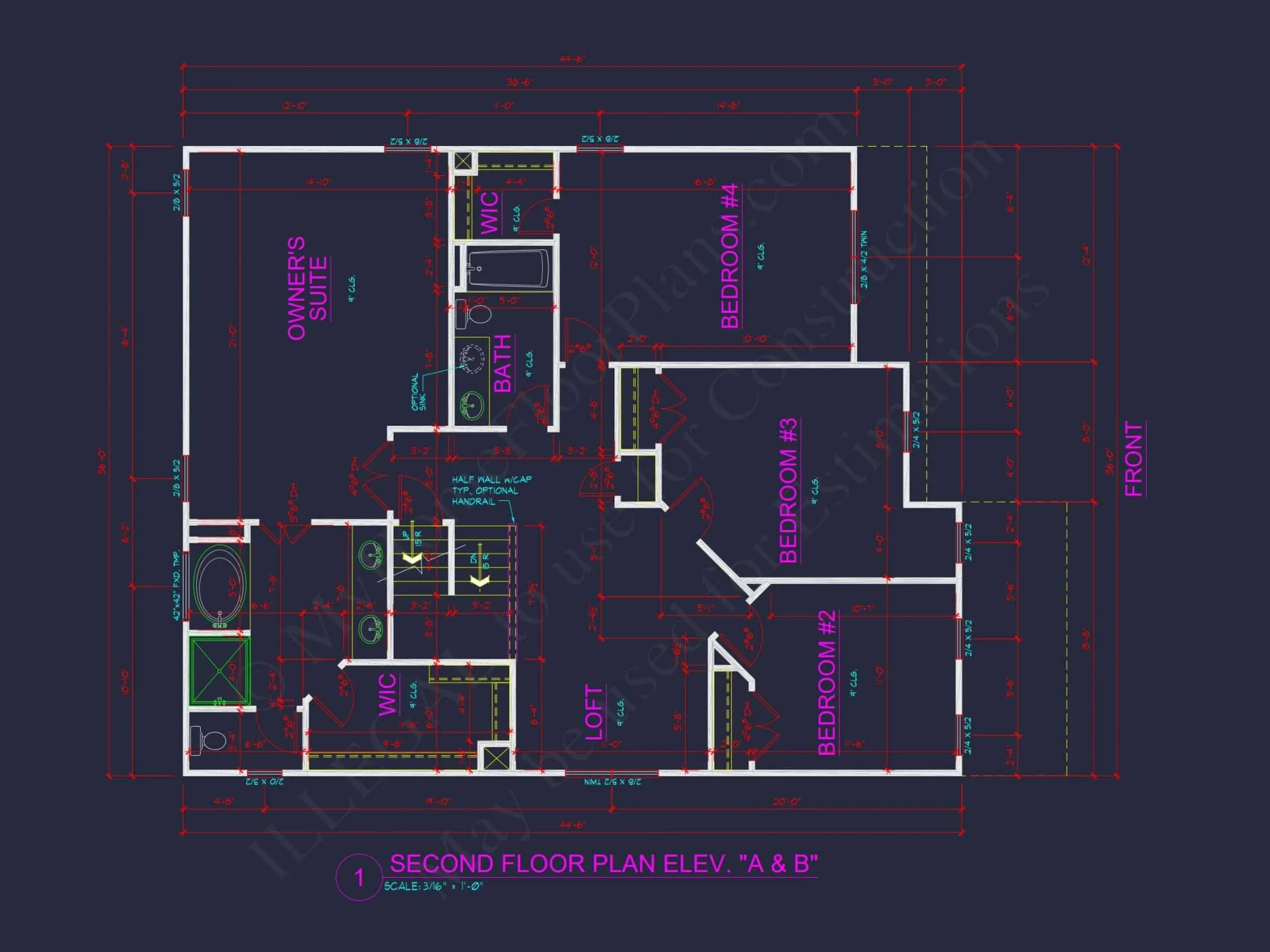 Traditional 4-Bedroom house Plan with 2-Car Garage