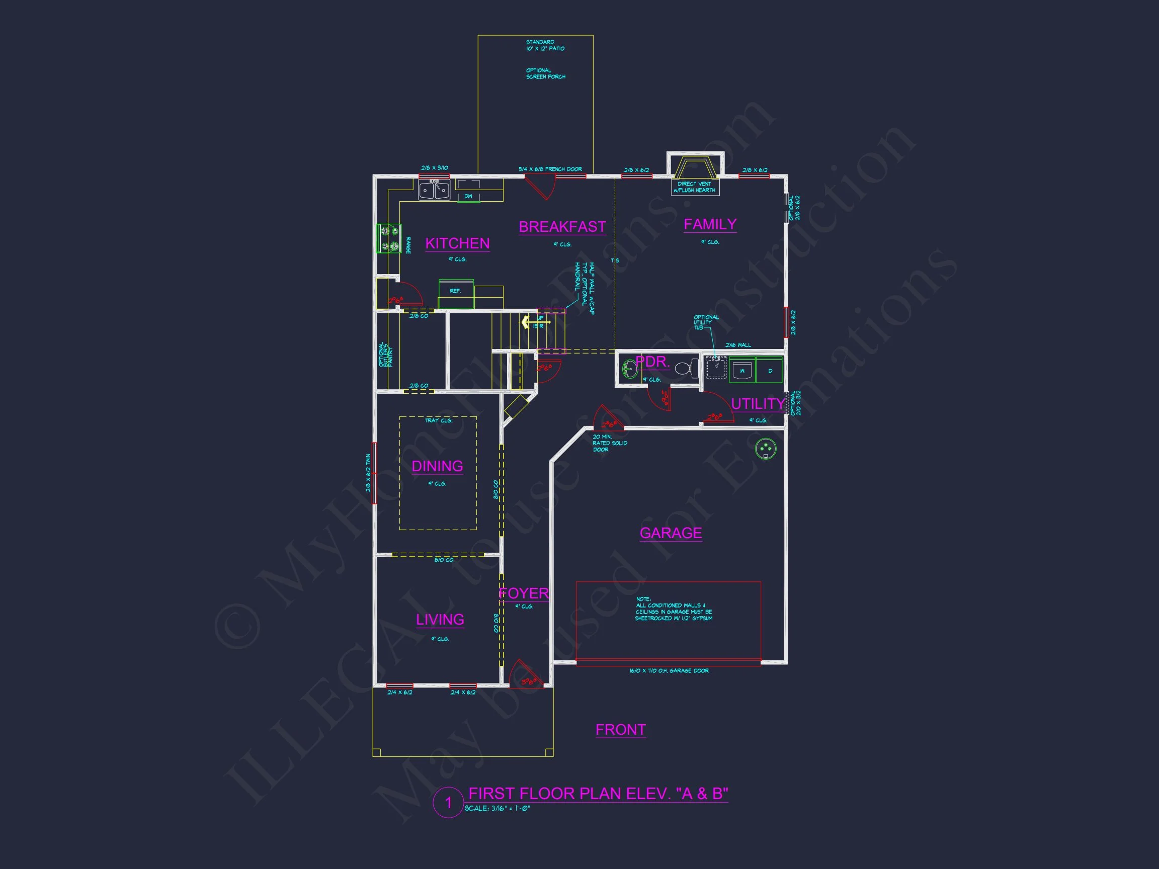 8-1052 HOUSE PLAN - Traditional Colonial Home Plan - 4-Bed, 2.5-Bath, 2,629 SF 13 2629 Sq Ft