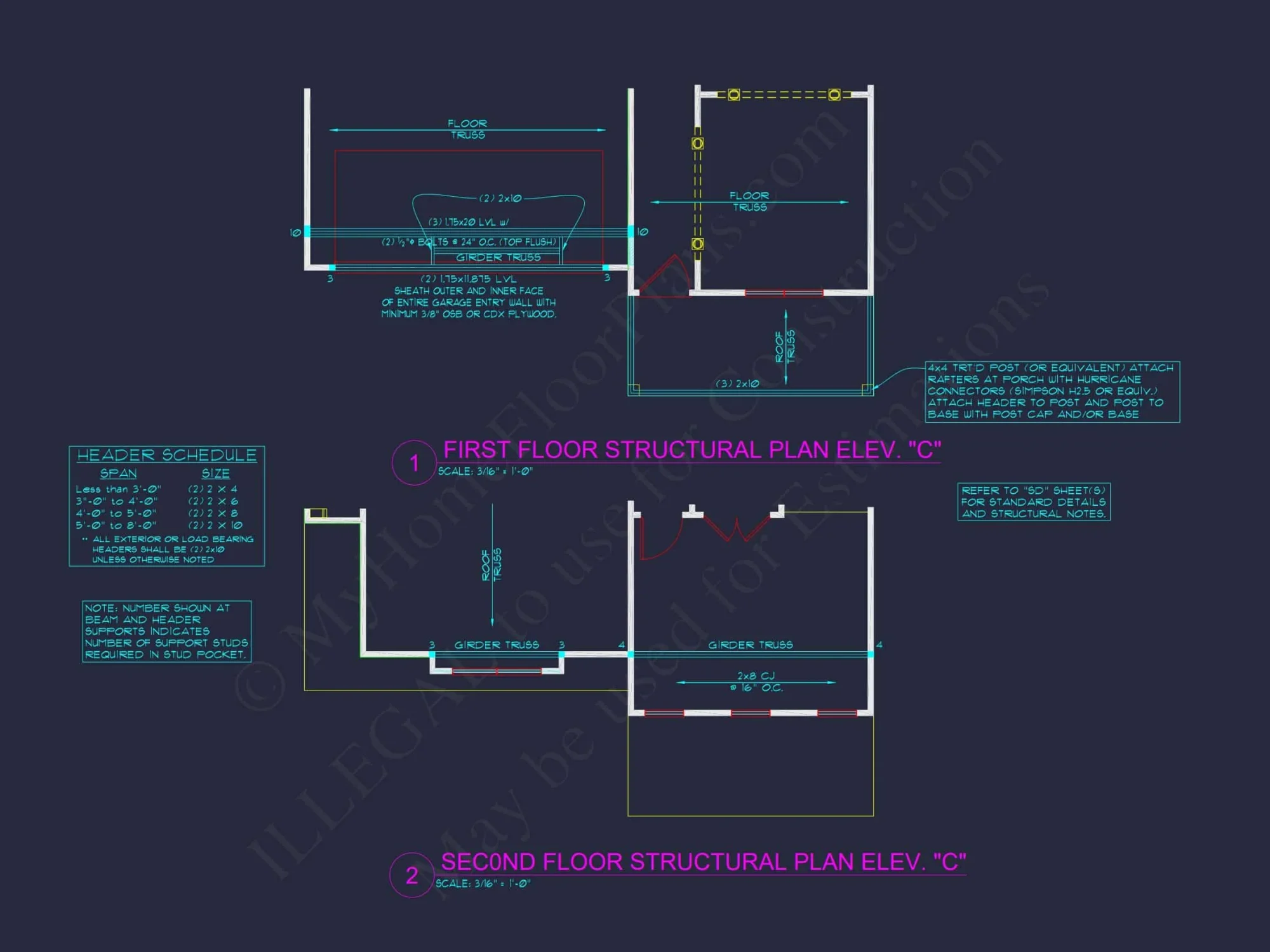 Modern Craftsman house Plan - 2-Story Floor Plan with CAD Designs