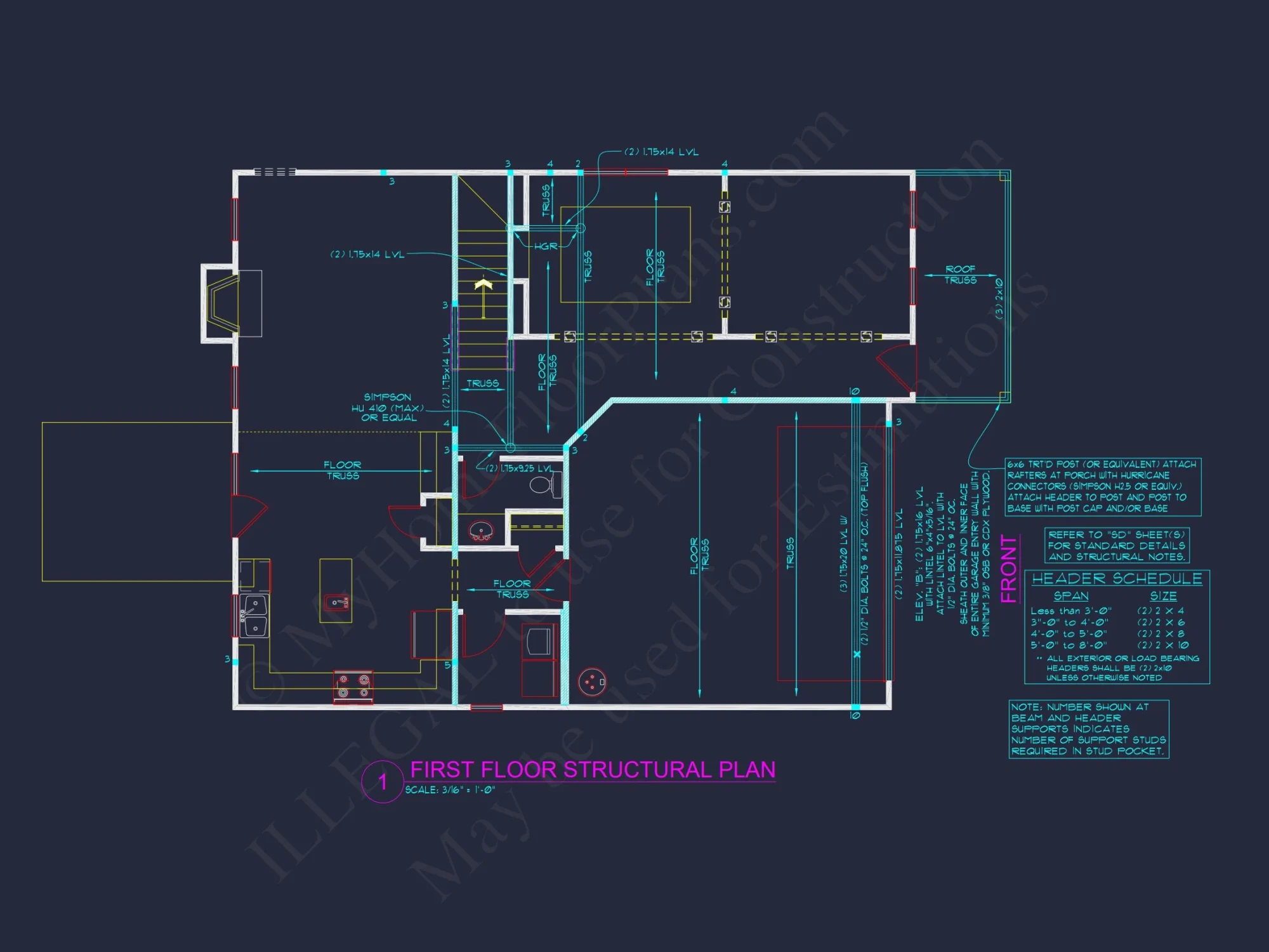 Modern Craftsman house Plan - 2-Story Floor Plan with CAD Designs