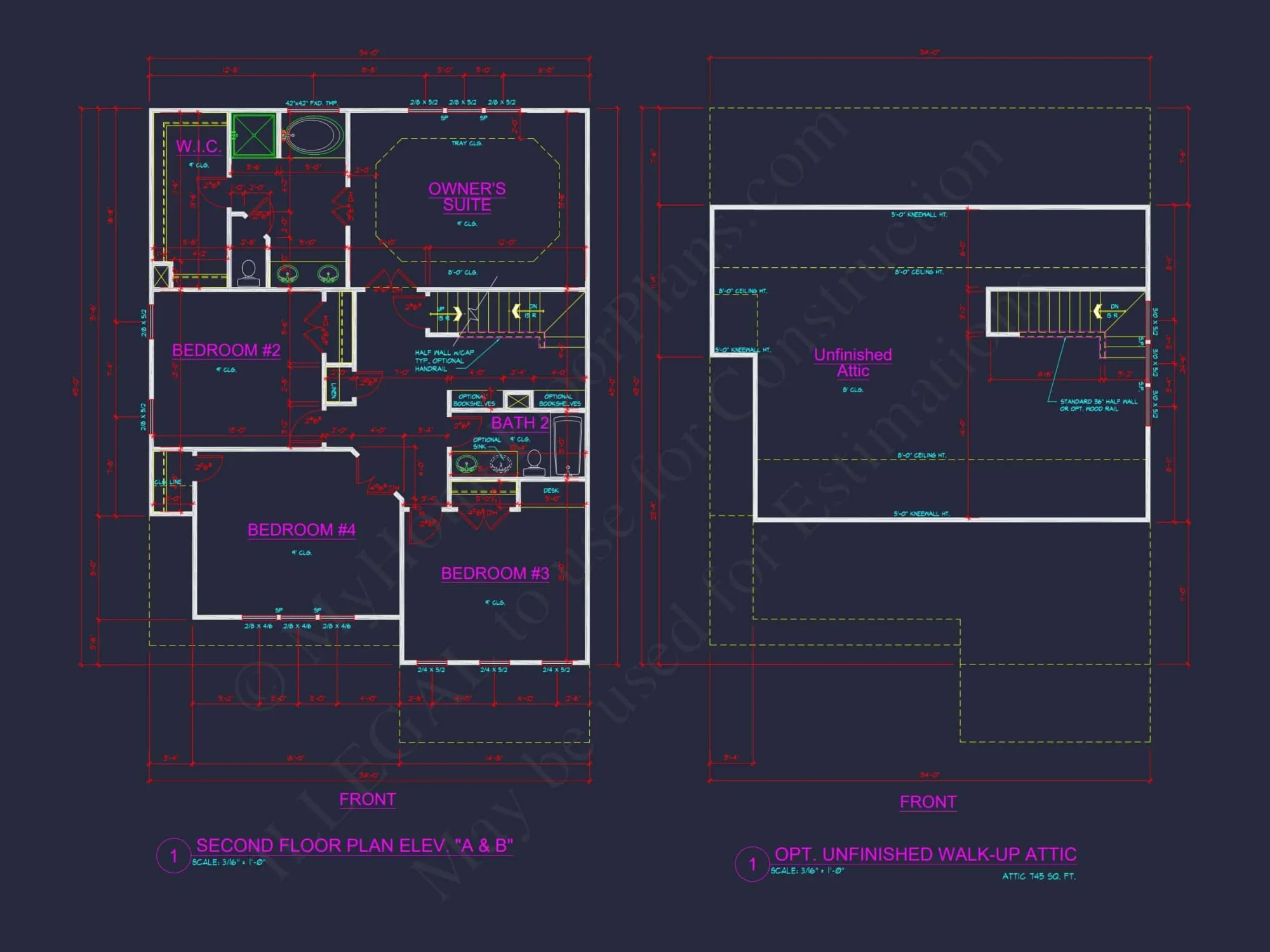 Modern Craftsman house Plan - 2-Story Floor Plan with CAD Designs