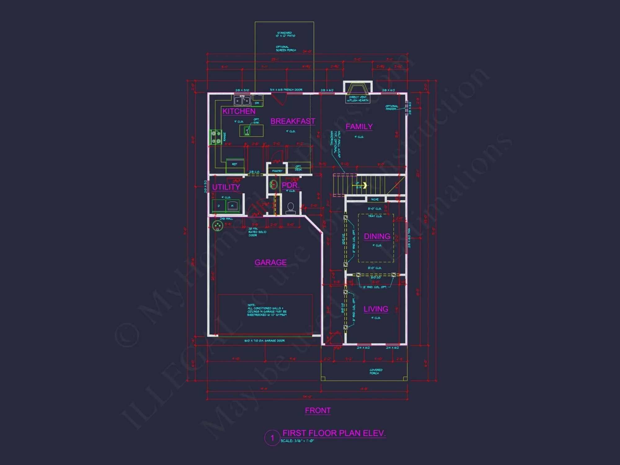 Modern Craftsman house Plan - 2-Story Floor Plan with CAD Designs