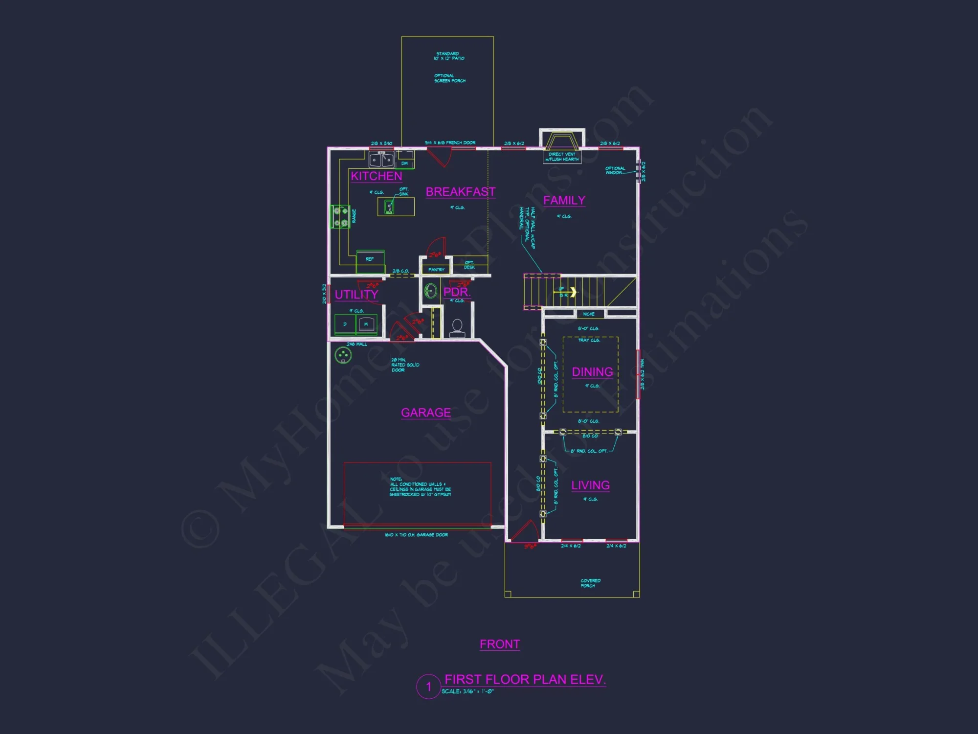 Modern Craftsman house Plan - 2-Story Floor Plan with CAD Designs