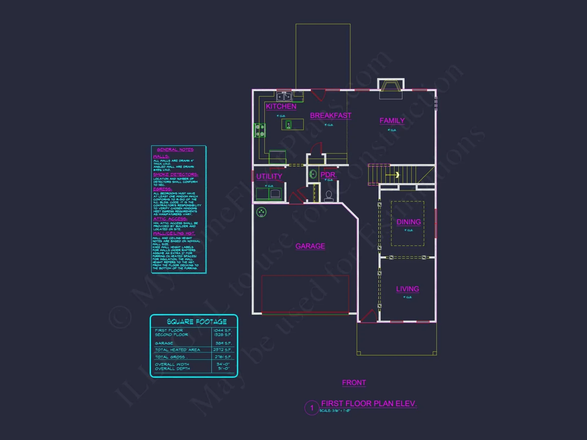 Modern Craftsman house Plan - 2-Story Floor Plan with CAD Designs