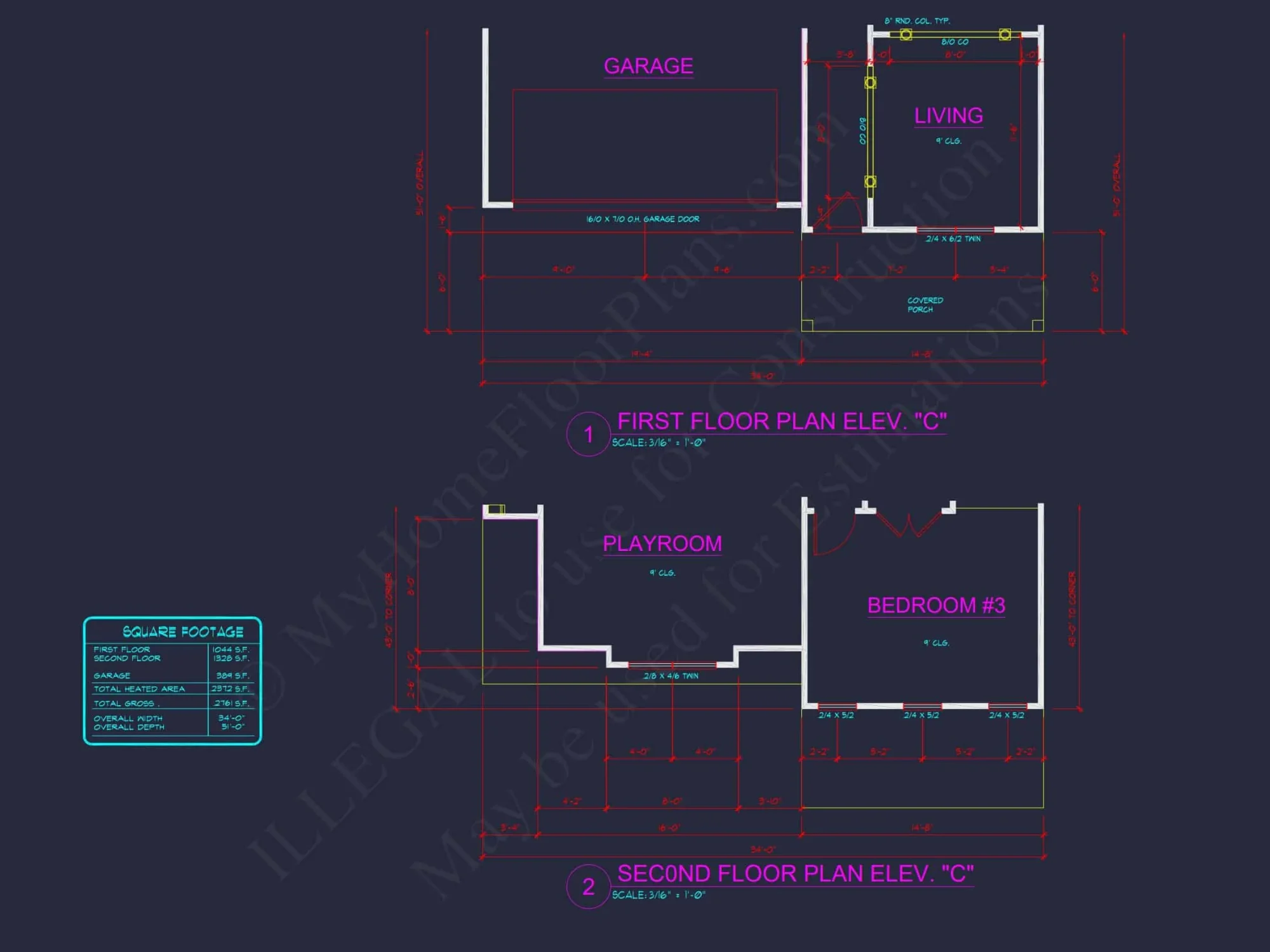 Modern Craftsman house Plan - 2-Story Floor Plan with CAD Designs