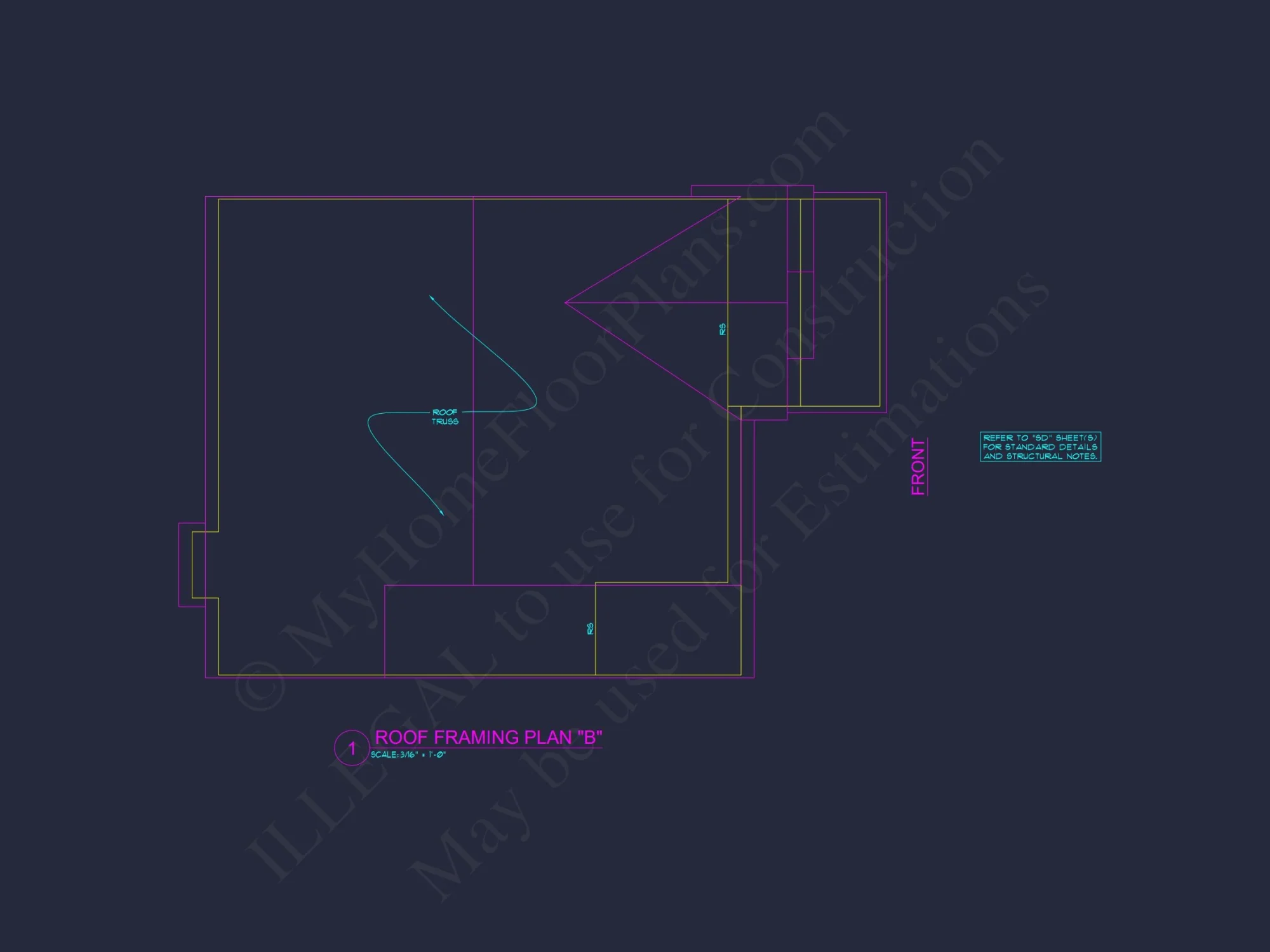 Modern house Plan with 4 Bedrooms, 2 Stories & CAD Designs