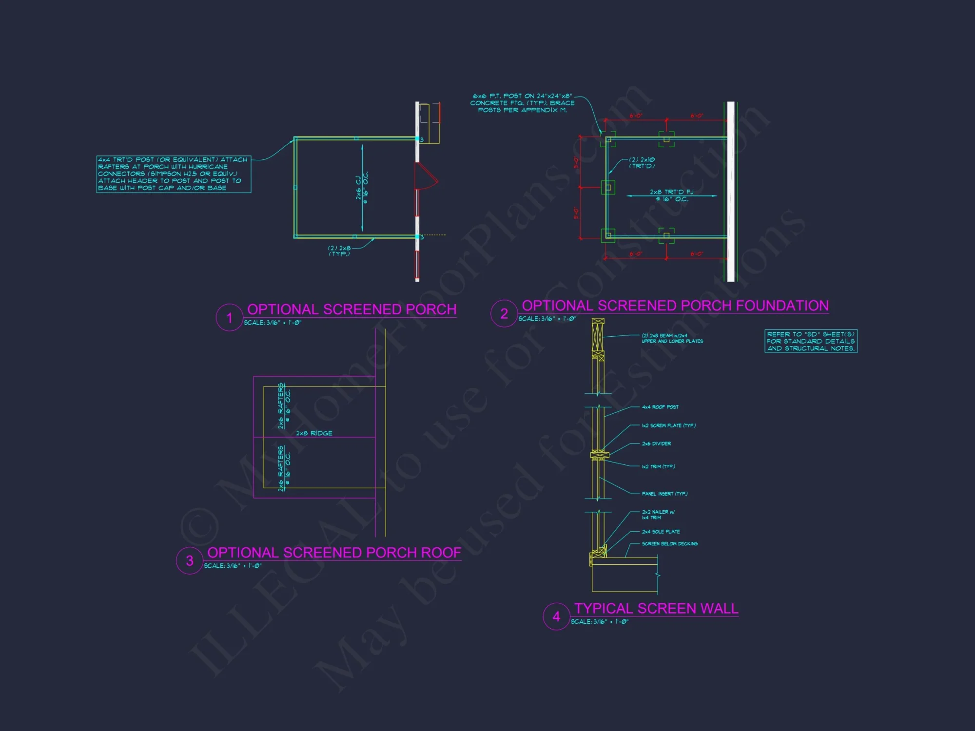 Modern house Plan with 4 Bedrooms, 2 Stories & CAD Designs