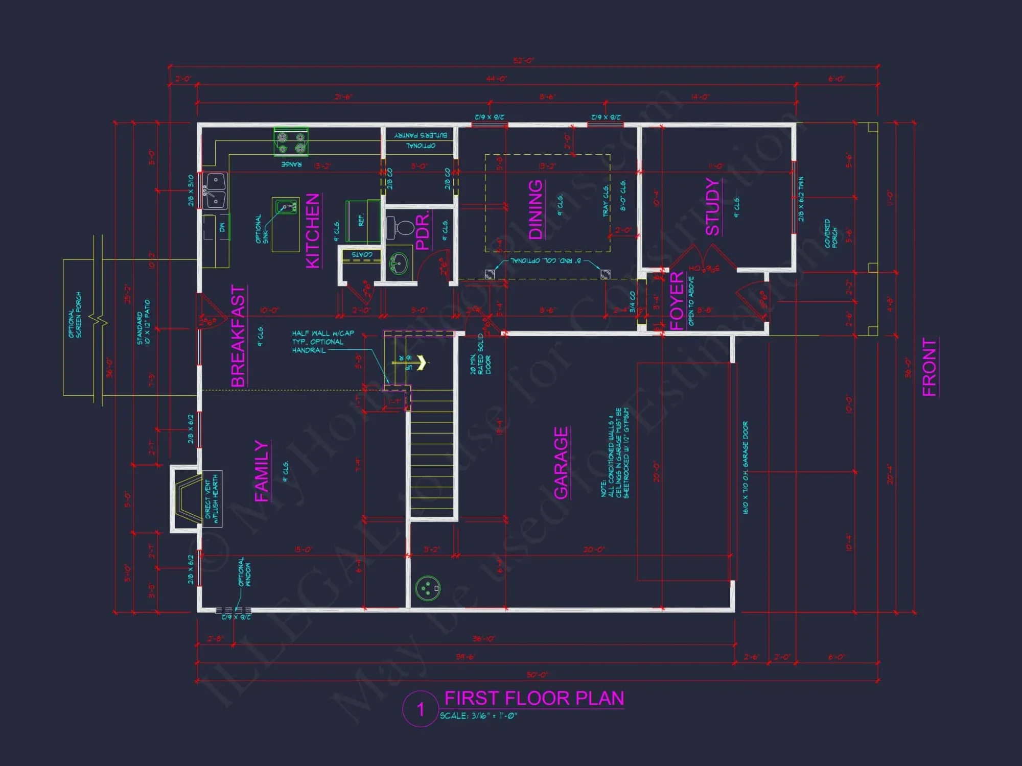 Modern house Plan with 4 Bedrooms, 2 Stories & CAD Designs