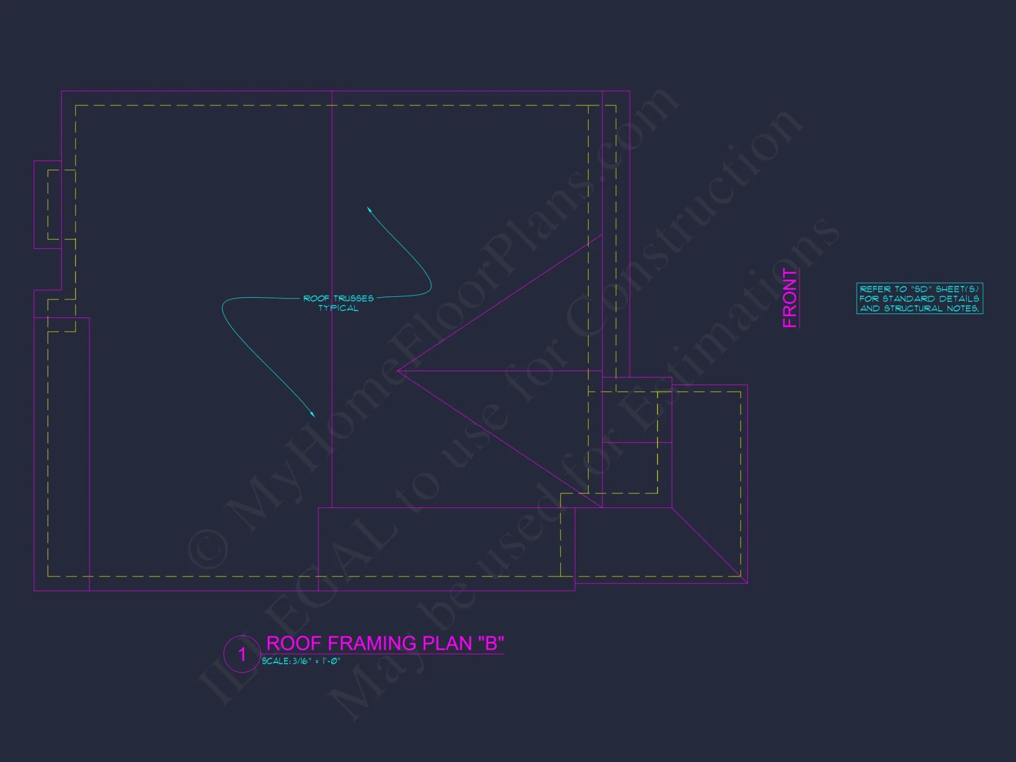 Traditional house Plan with 4 Bedrooms and CAD Blueprints