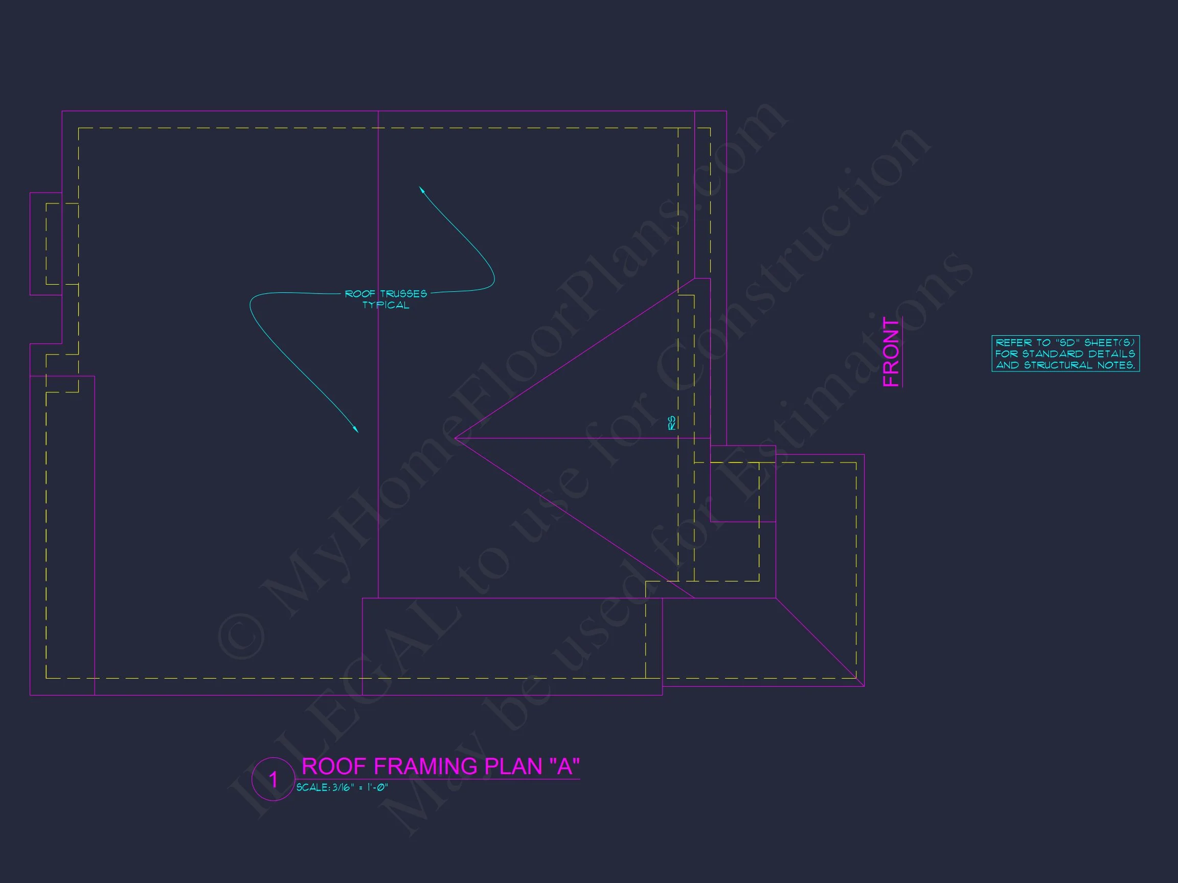Traditional house Plan with 4 Bedrooms and CAD Blueprints