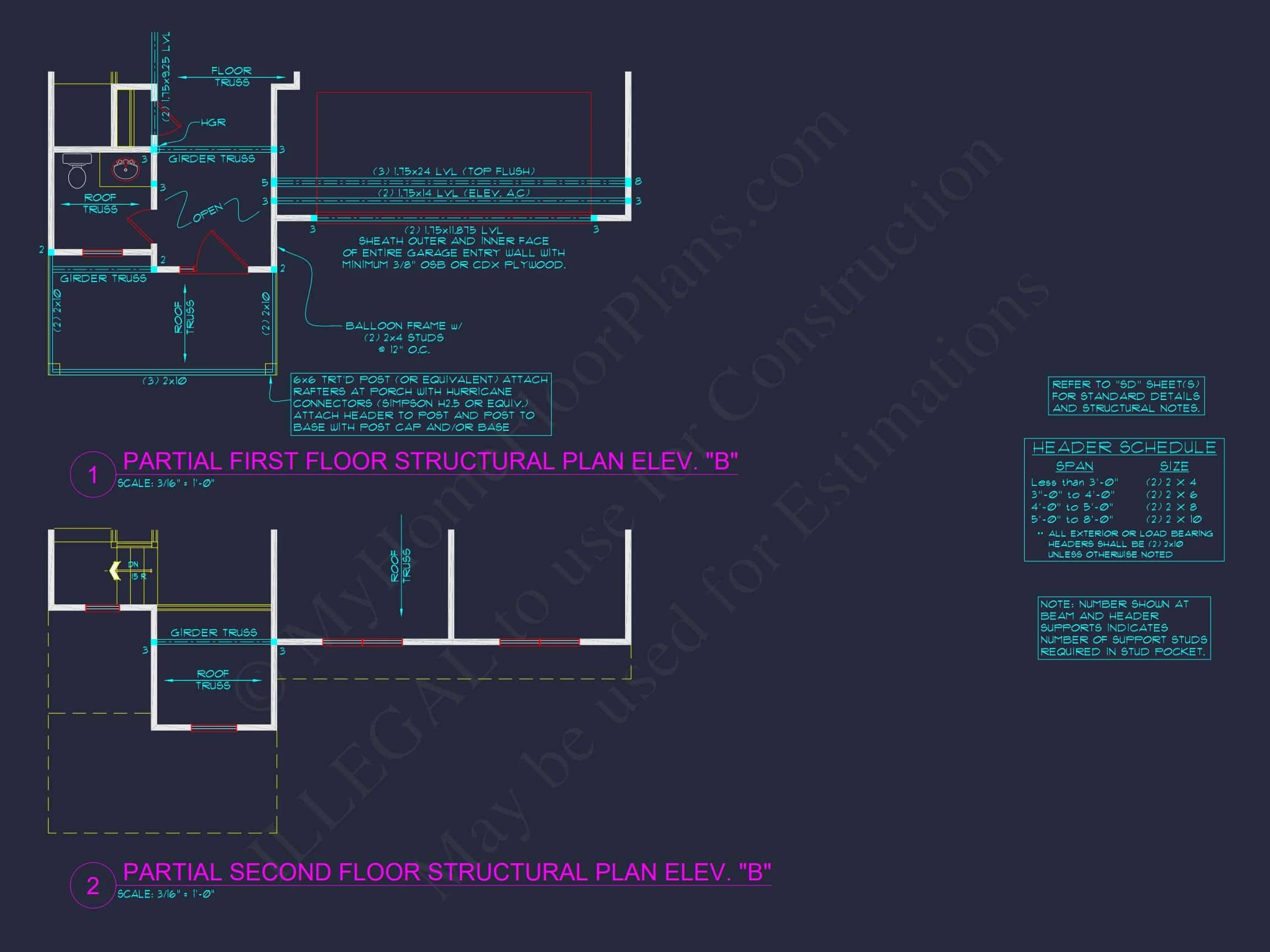 Traditional house Plan with 4 Bedrooms and CAD Blueprints