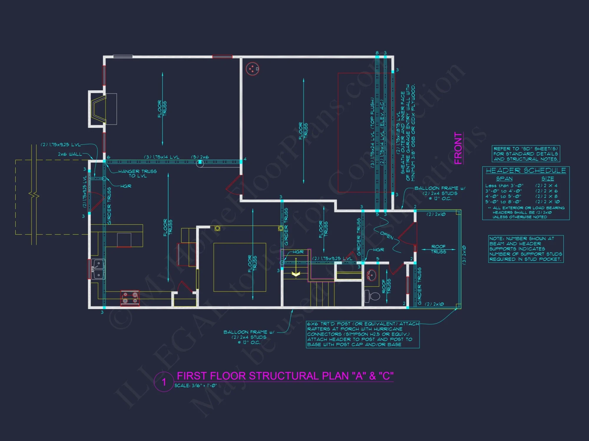 Traditional house Plan with 4 Bedrooms and CAD Blueprints