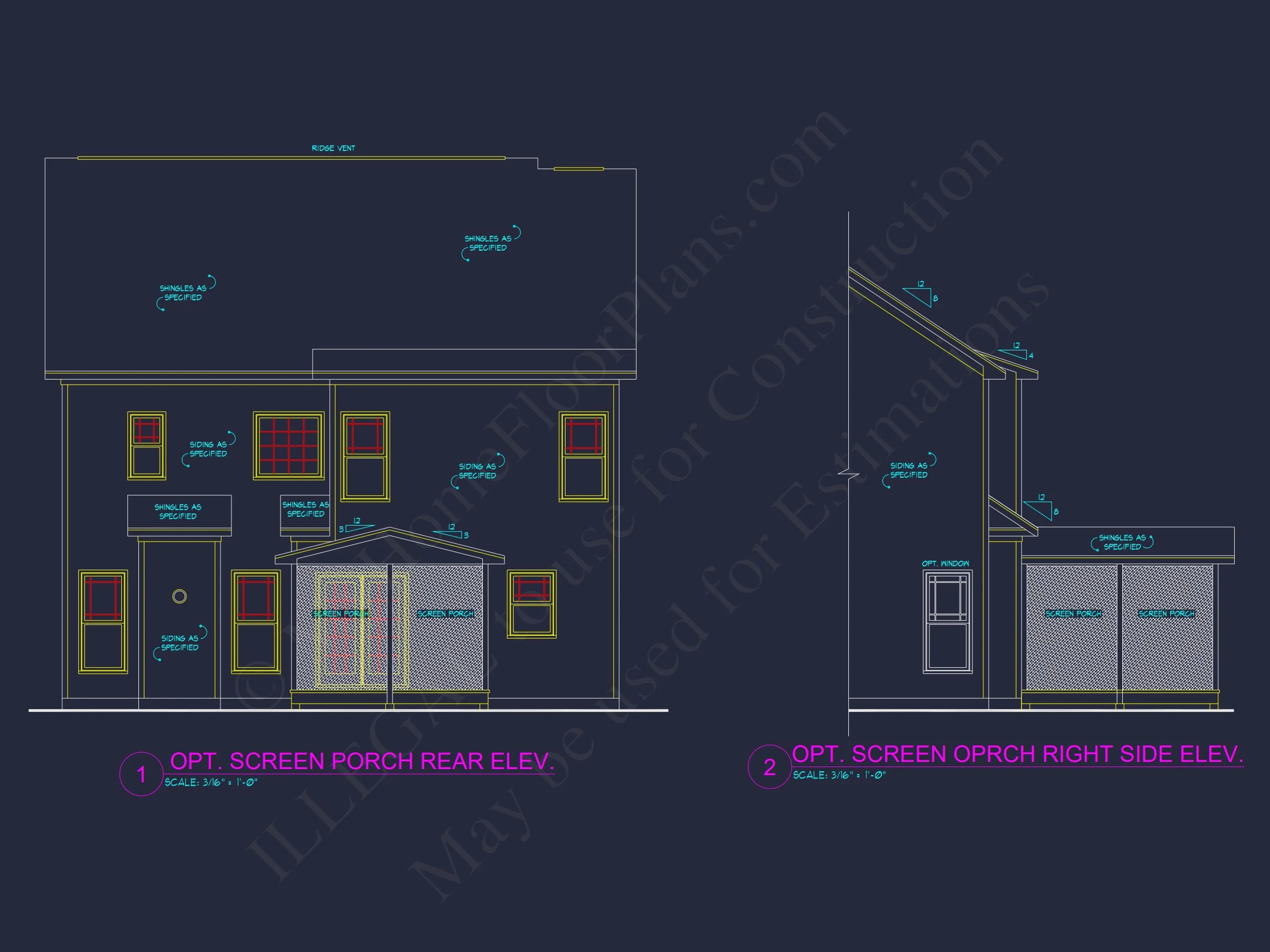 Traditional house Plan with 4 Bedrooms and CAD Blueprints