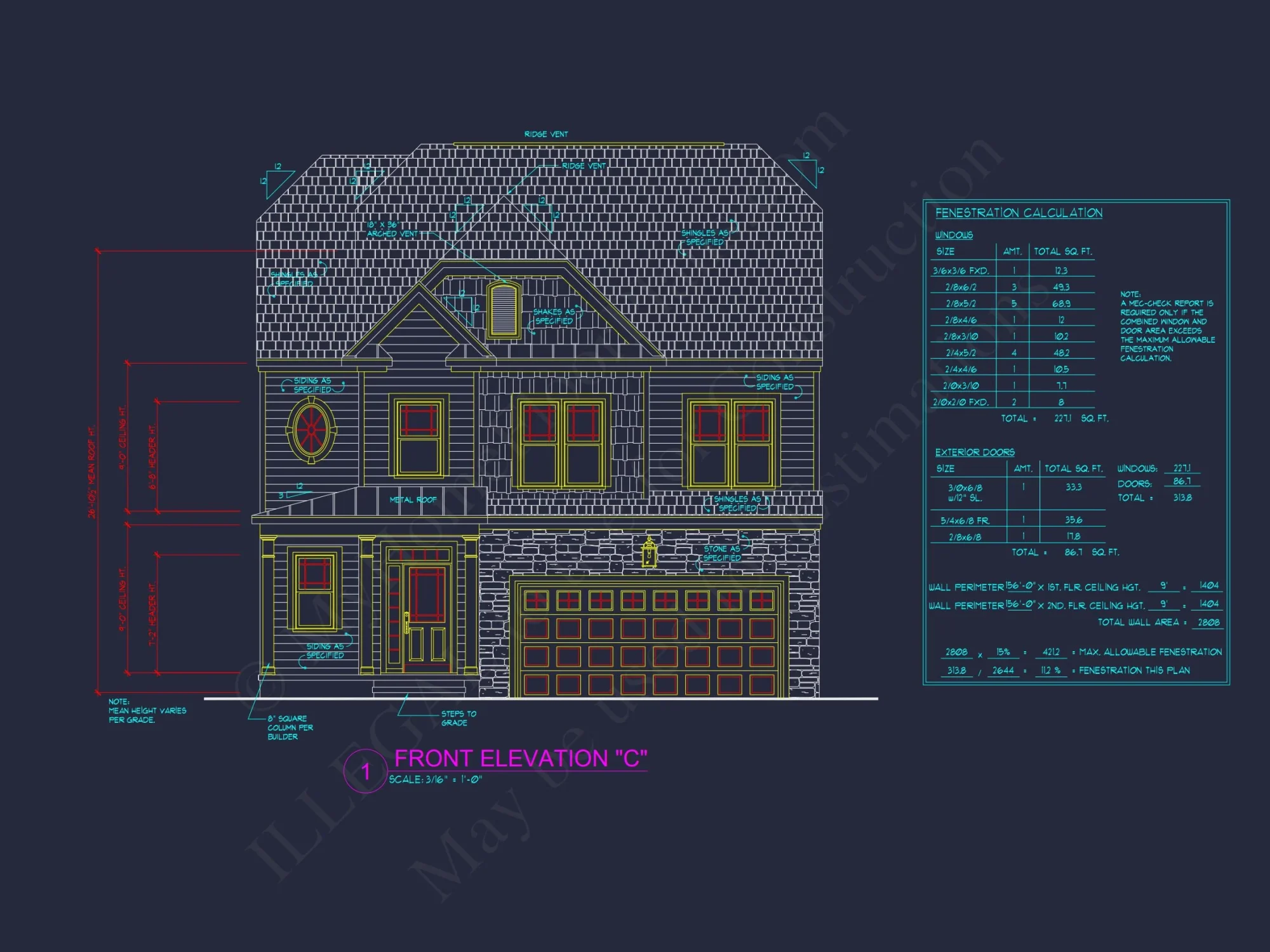 Traditional house Plan with 4 Bedrooms and CAD Blueprints