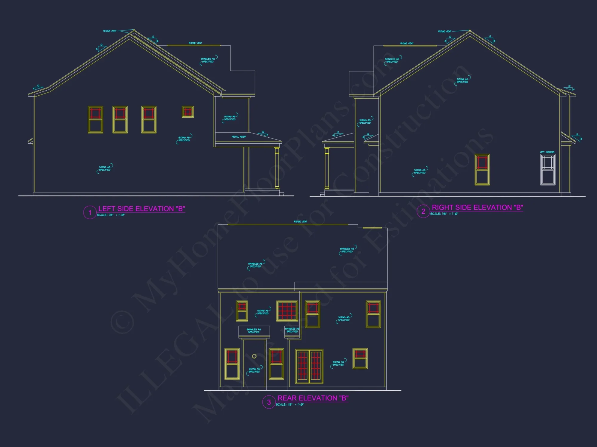 Traditional house Plan with 4 Bedrooms and CAD Blueprints