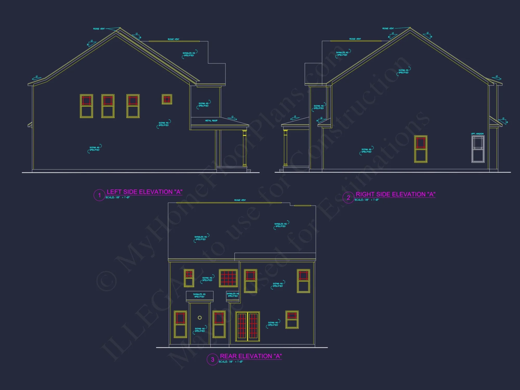 Traditional house Plan with 4 Bedrooms and CAD Blueprints