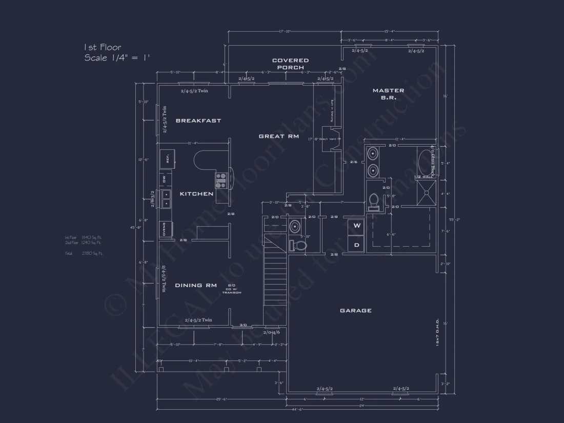 Beautiful Two-Story house Plan with CAD Blueprint Designs