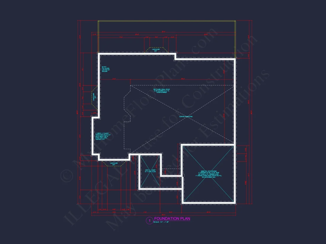 Craftsman house Plan with Spacious Floor Plan and CAD Blueprint