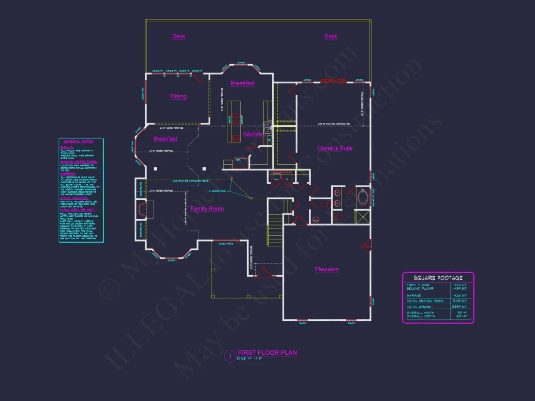 Craftsman house Plan with Spacious Floor Plan and CAD Blueprint
