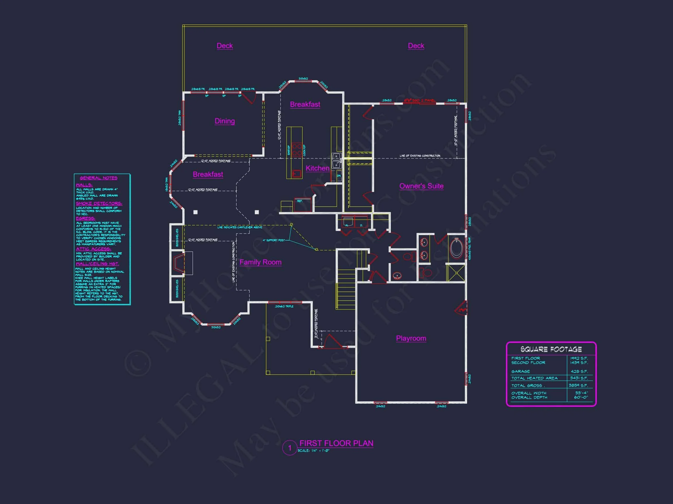 Craftsman house Plan with Spacious Floor Plan and CAD Blueprint