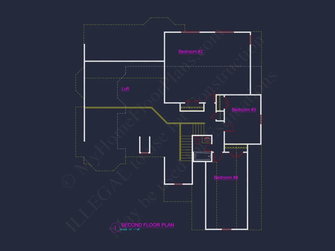 Craftsman house Plan with Spacious Floor Plan and CAD Blueprint