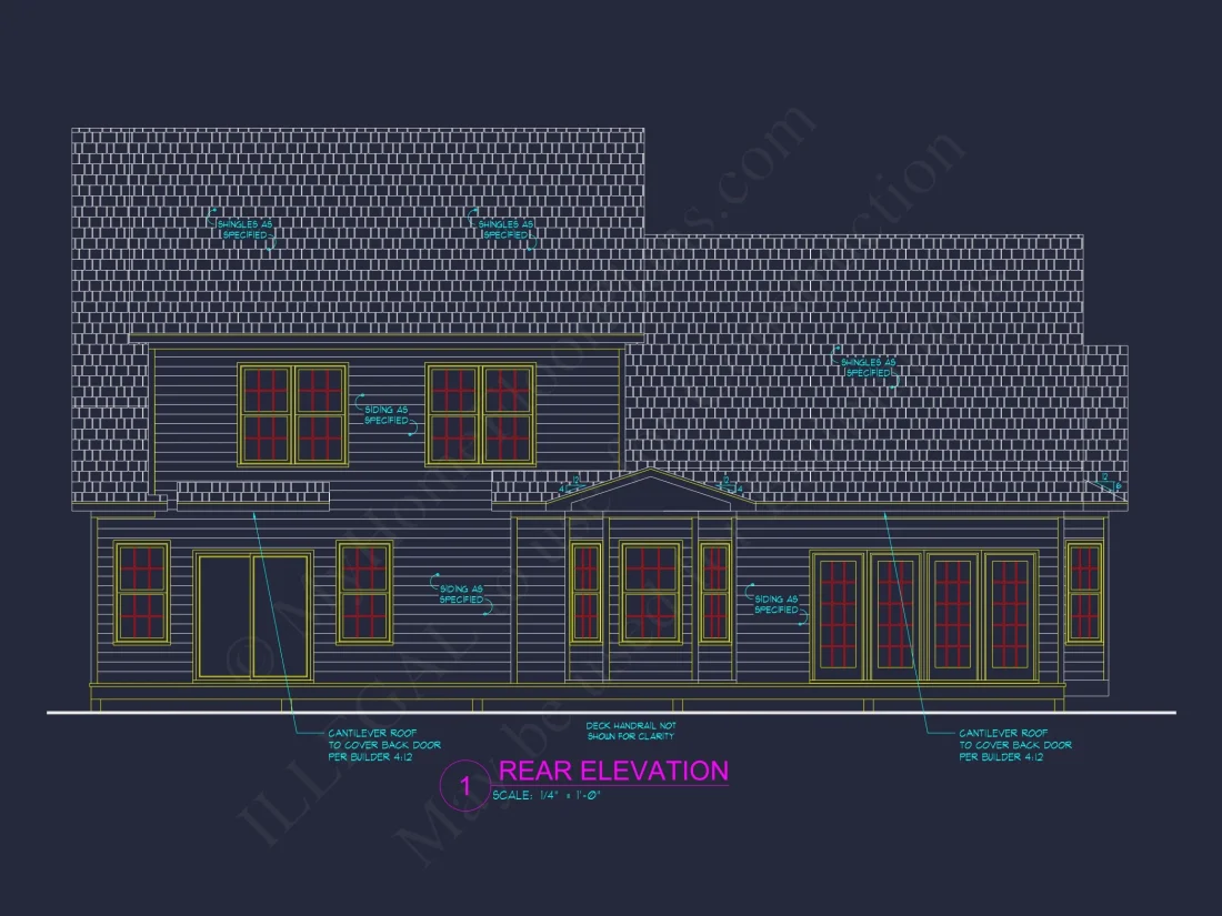 Craftsman house Plan with Spacious Floor Plan and CAD Blueprint