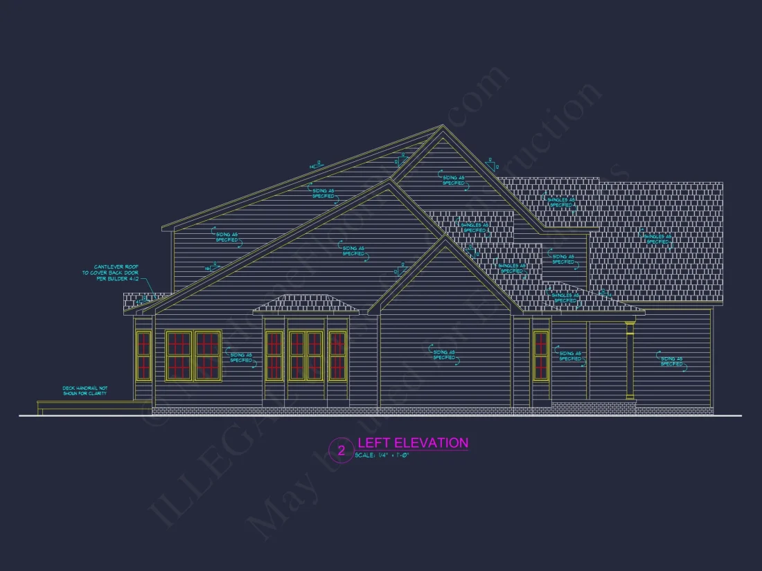 Craftsman house Plan with Spacious Floor Plan and CAD Blueprint