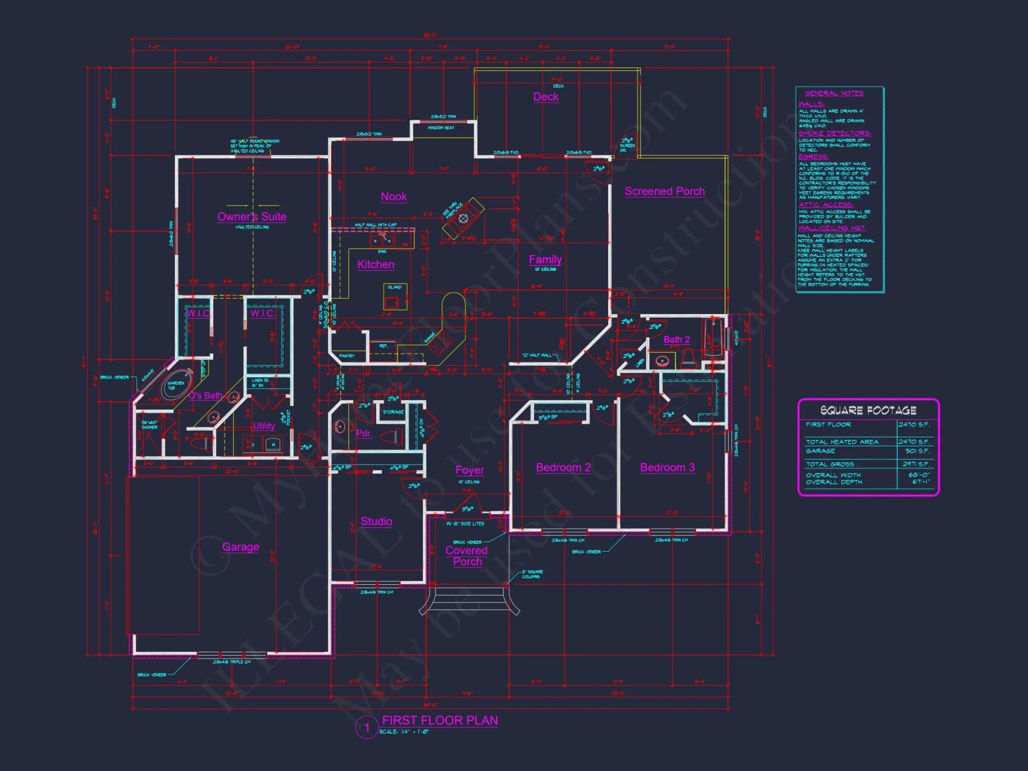 Modern Craftsman house Plan with Open Floor Blueprint Design