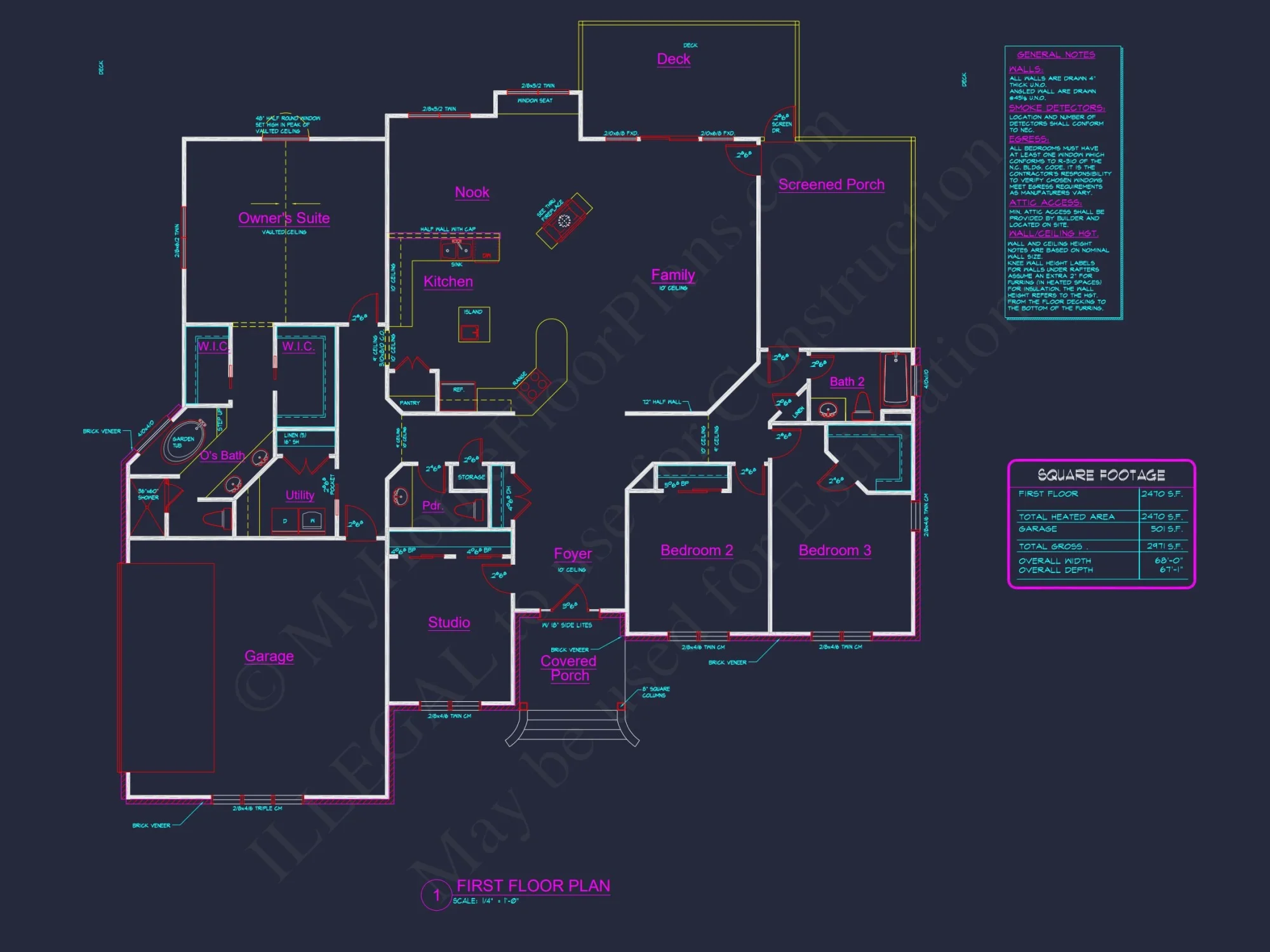 Modern Craftsman house Plan with Open Floor Blueprint Design