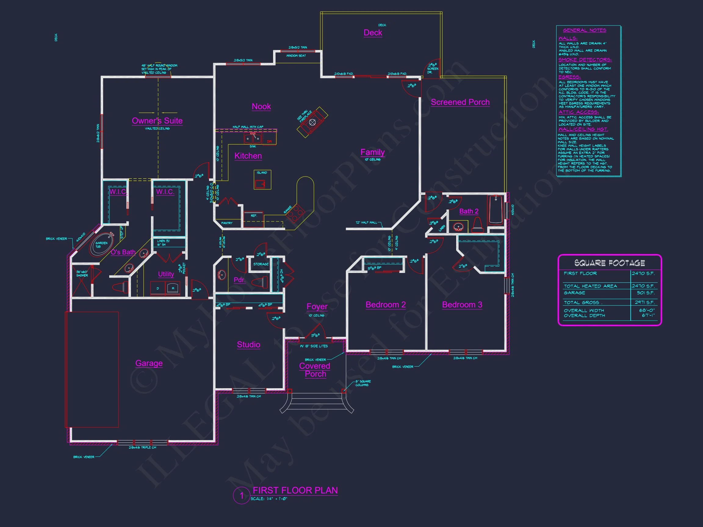 Modern Craftsman house Plan with Open Floor Blueprint Design
