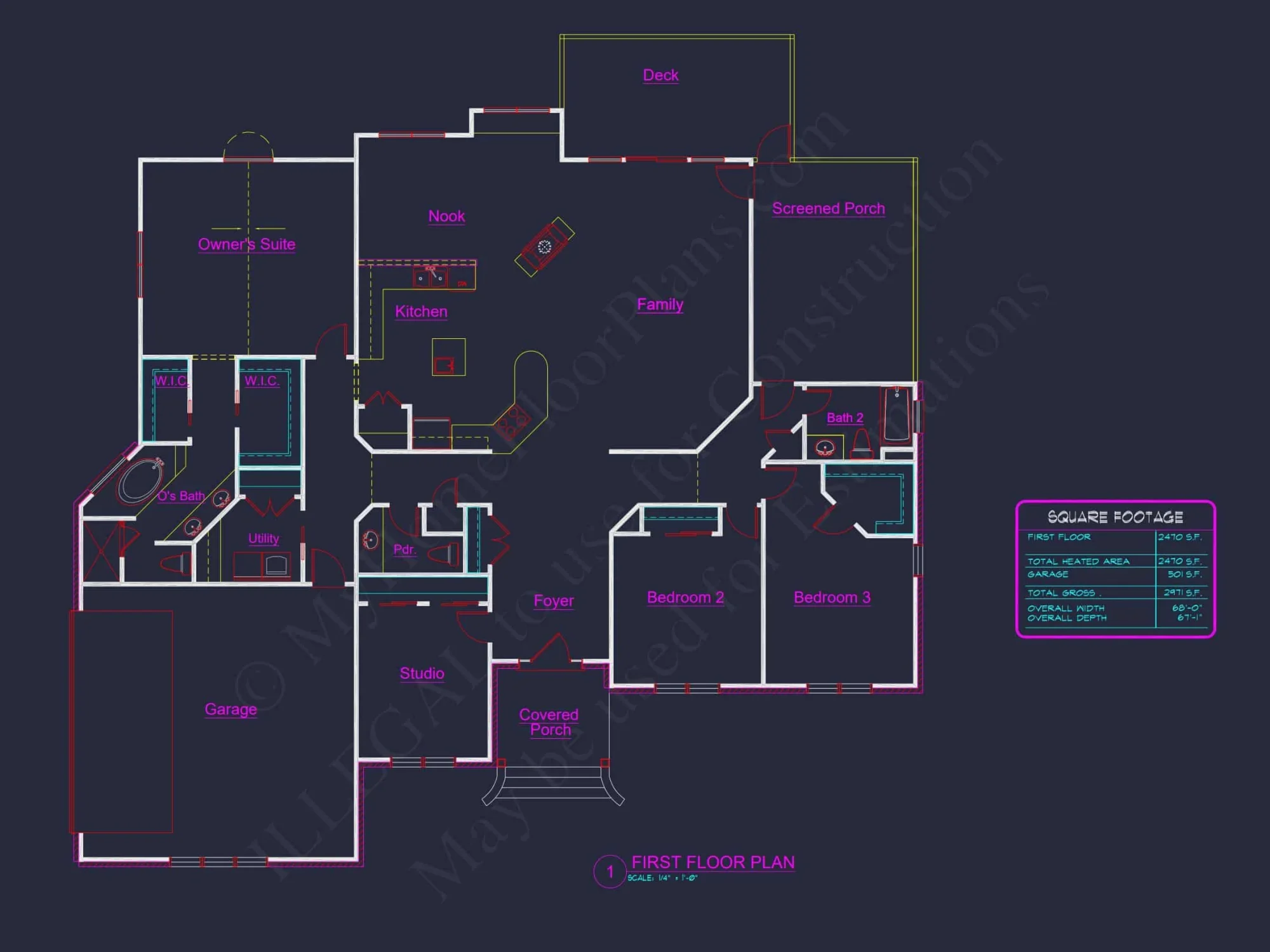 Modern Craftsman house Plan with Open Floor Blueprint Design