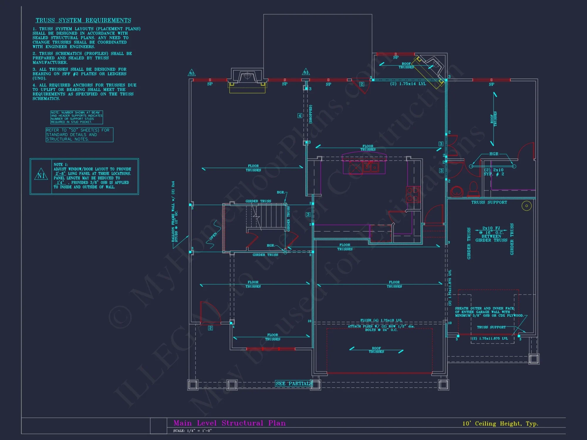 Spacious 3-Story house Plan with 4 Beds, 3-Car Garage & CAD Designs