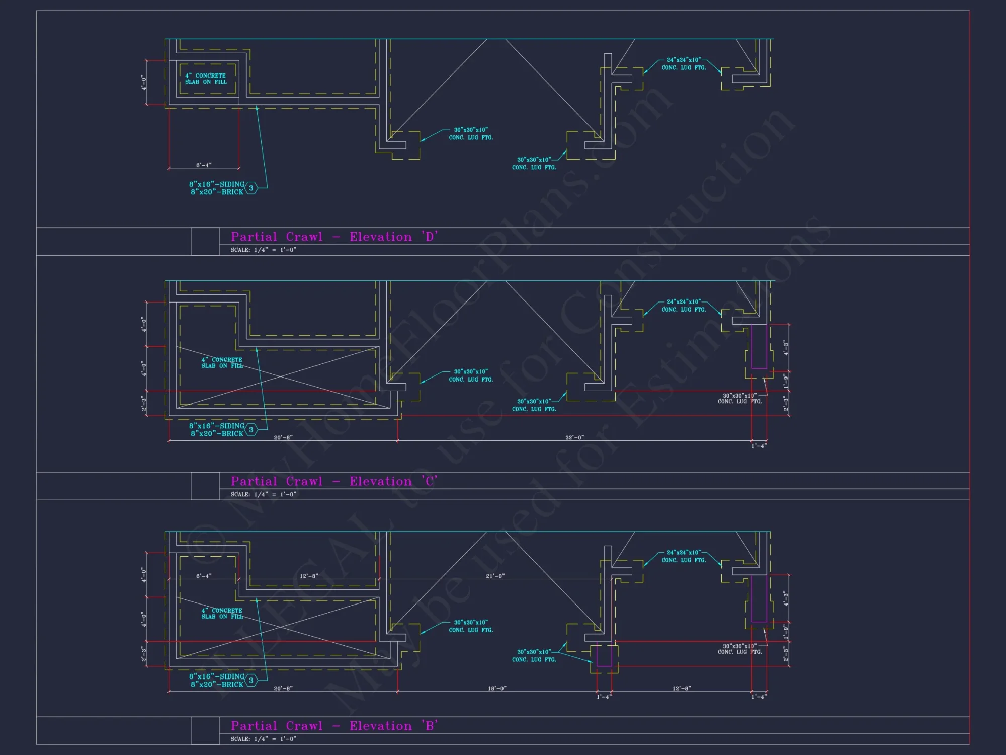 Spacious 3-Story house Plan with 4 Beds, 3-Car Garage & CAD Designs