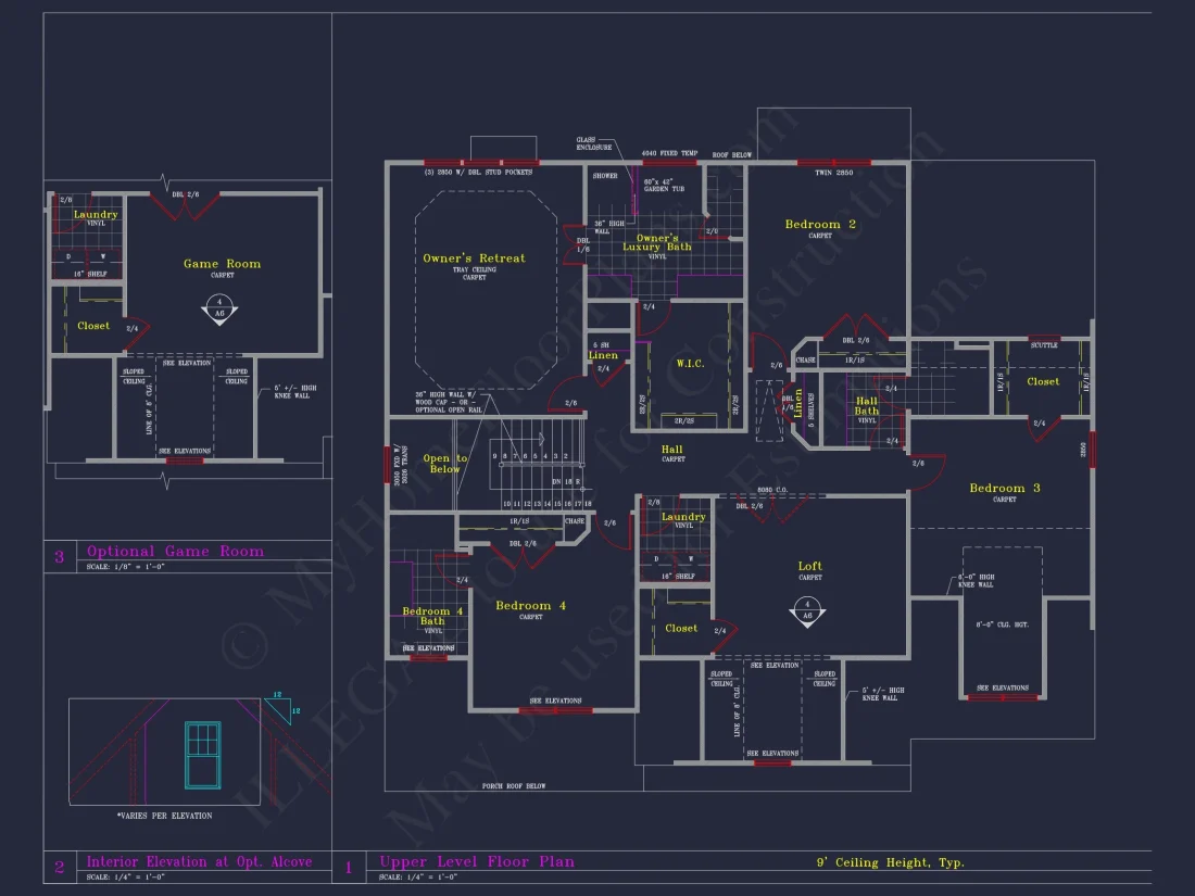 Spacious 3-Story house Plan with 4 Beds, 3-Car Garage & CAD Designs