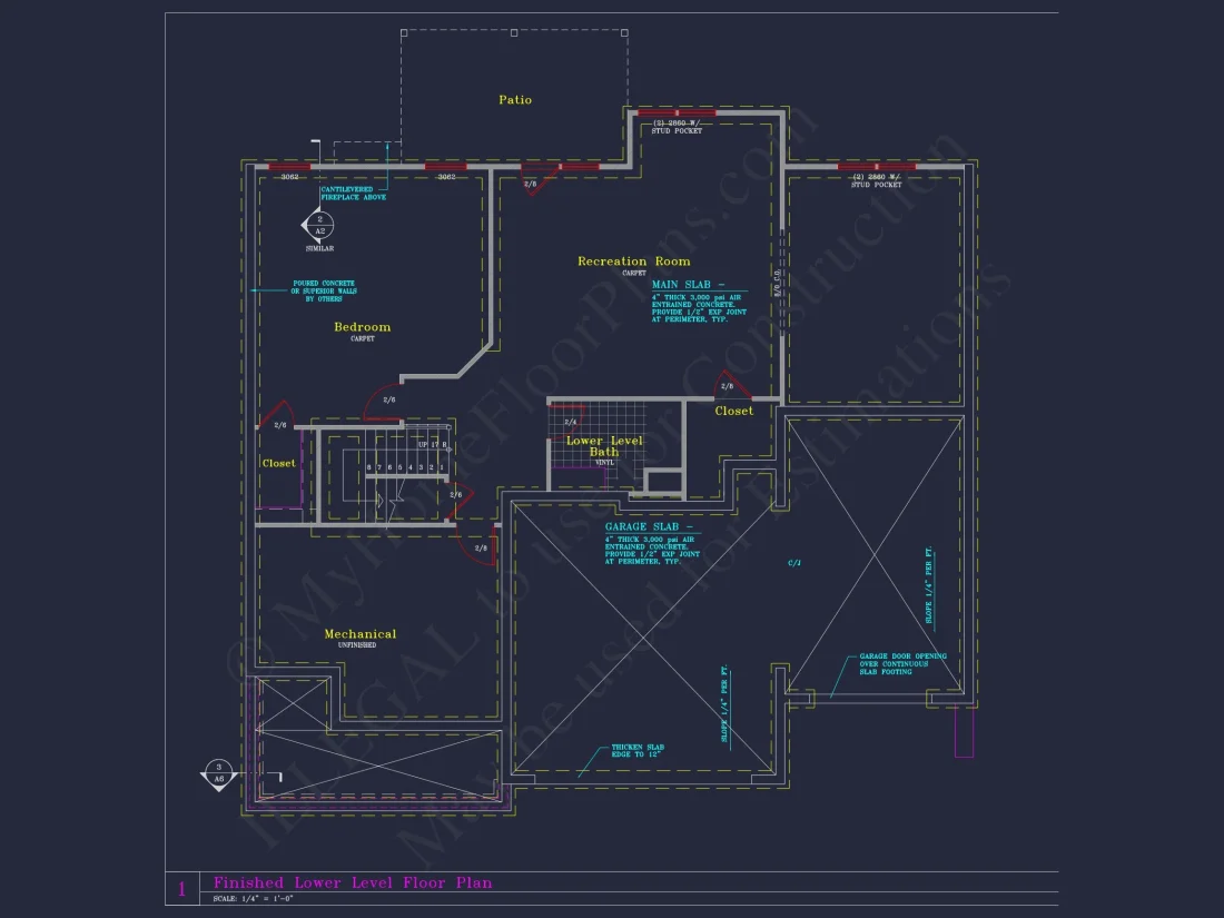 Spacious 3-Story house Plan with 4 Beds, 3-Car Garage & CAD Designs