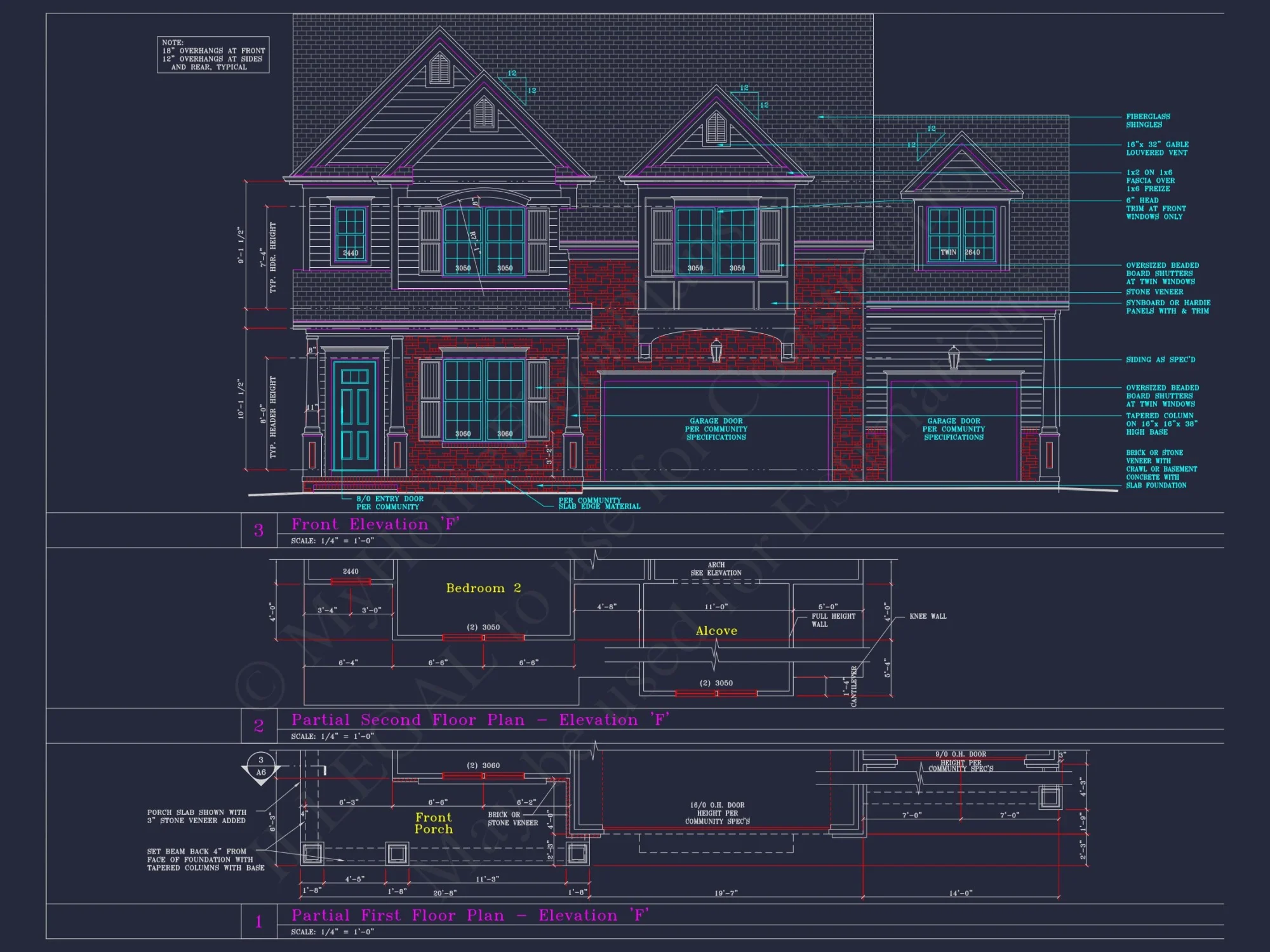 Spacious 3-Story house Plan with 4 Beds, 3-Car Garage & CAD Designs