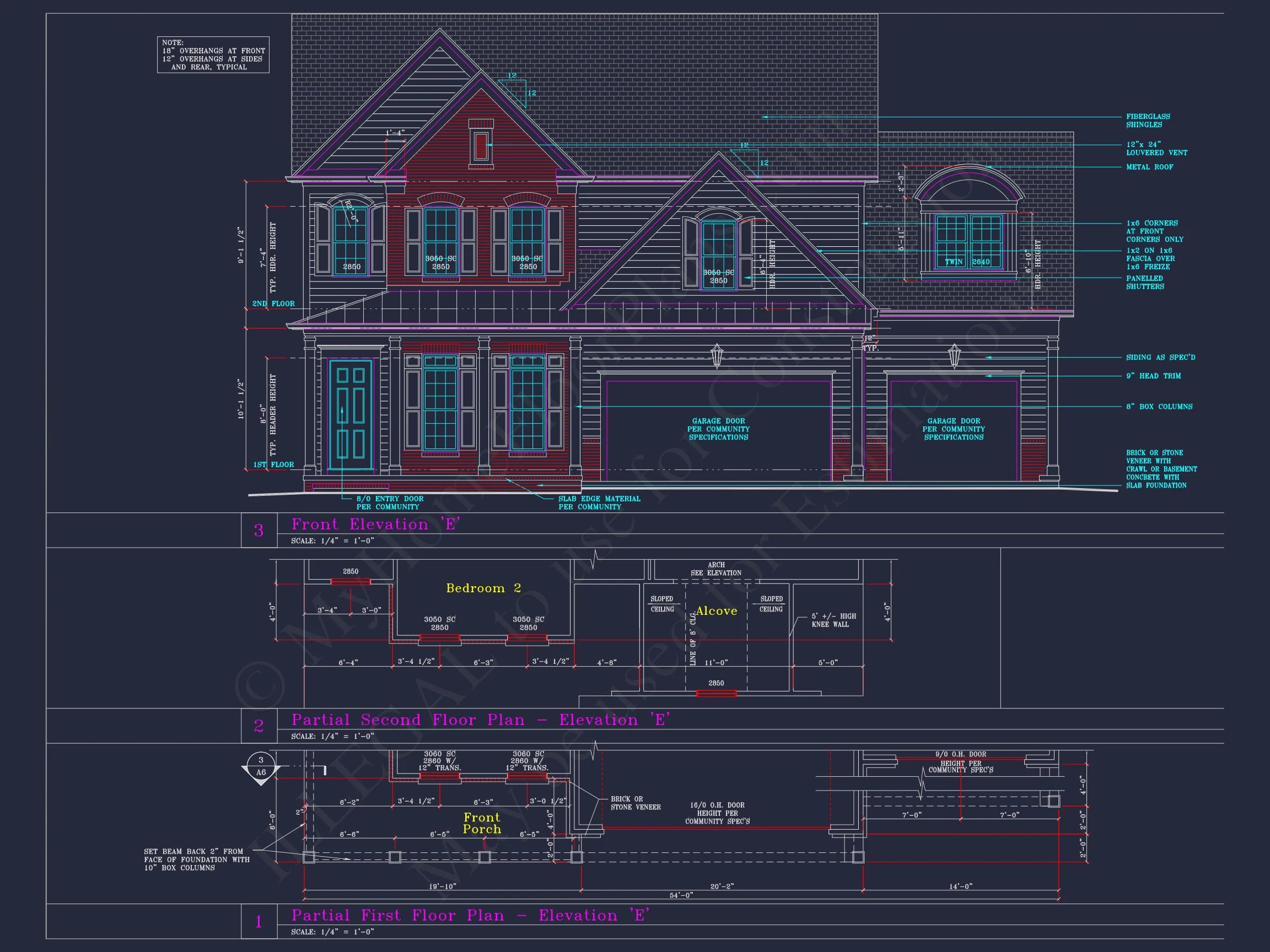 7-2374 HOUSE PLAN - Traditional Colonial Home Plan - 4-Bed, 3-Bath, 2,850 SF 7 Spacious 3-Story house Plan with 4 Beds, 3-Car Garage & CAD Designs