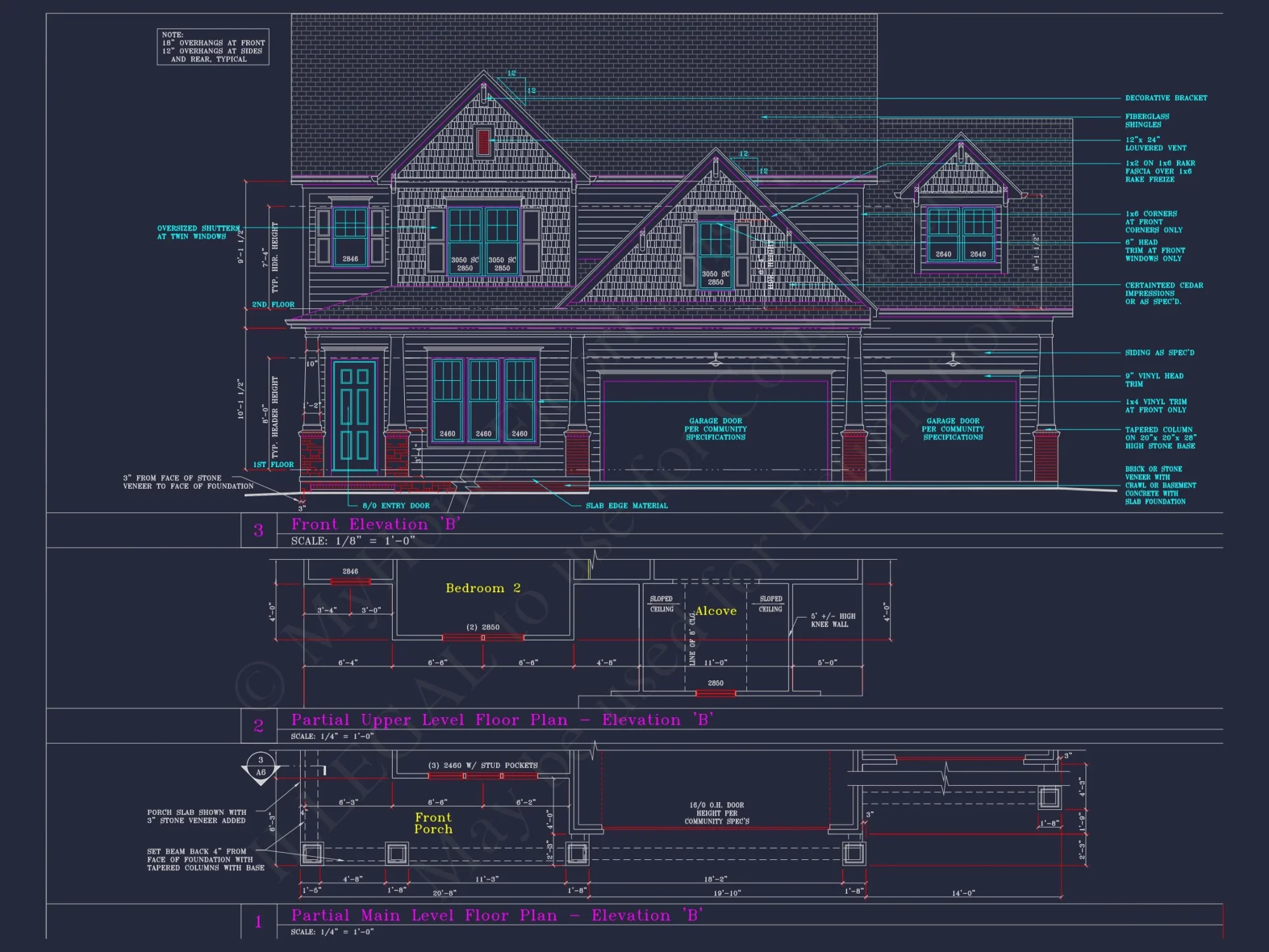 Spacious 3-Story house Plan with 4 Beds, 3-Car Garage & CAD Designs