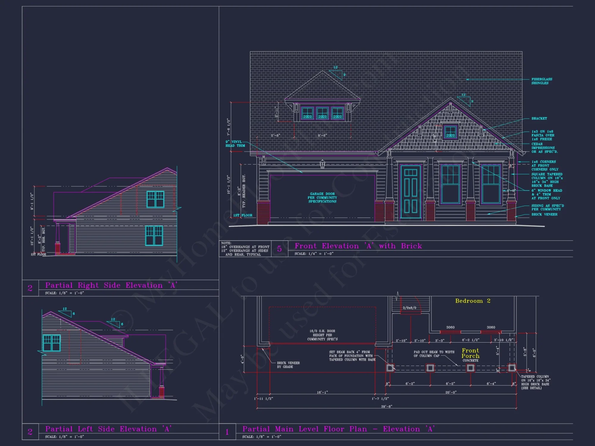 Elegant 2-Story house Plan with 6 Elevations and Open Floor Plans