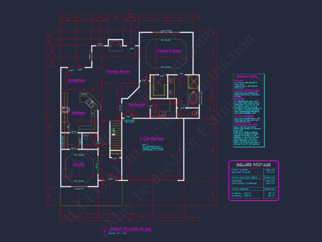 Modern Craftsman house Plan with 4 Bedrooms and Open Floor