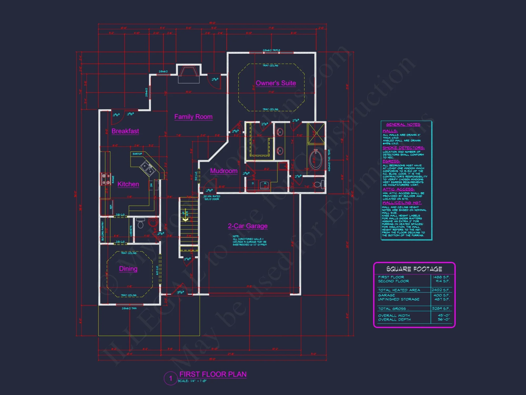 Modern Craftsman house Plan with 4 Bedrooms and Open Floor
