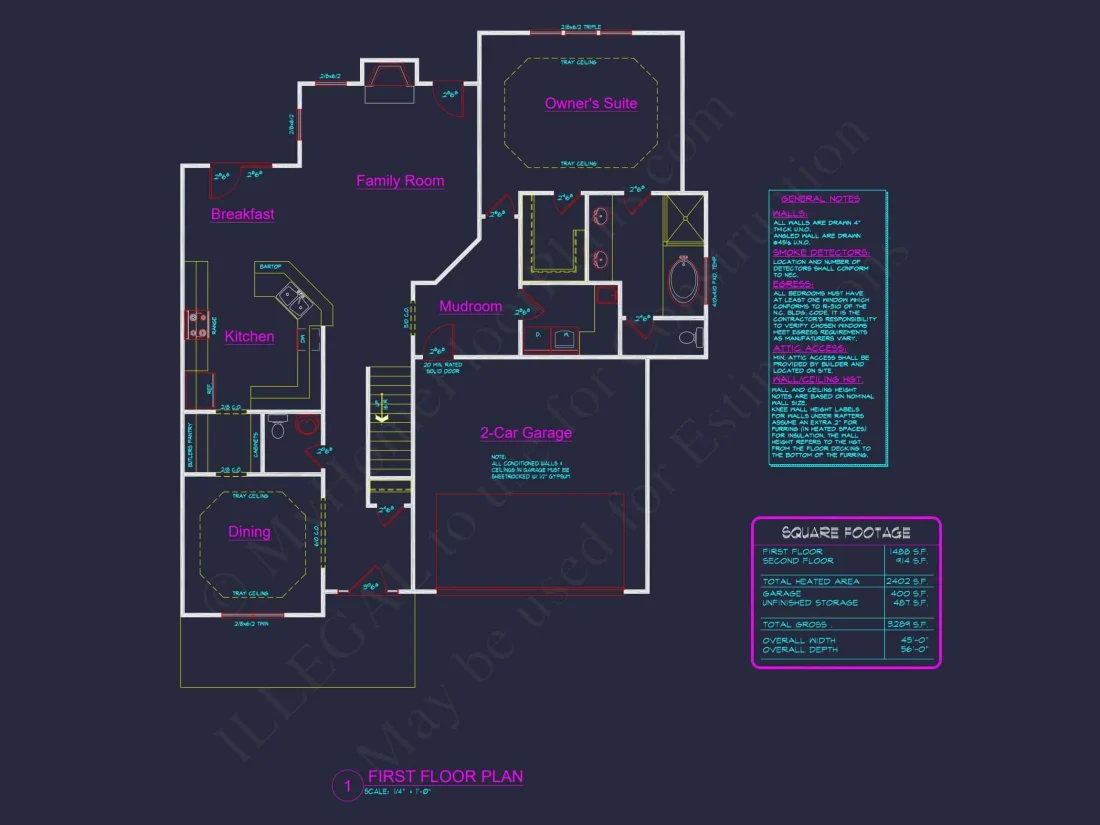 Modern Craftsman house Plan with 4 Bedrooms and Open Floor