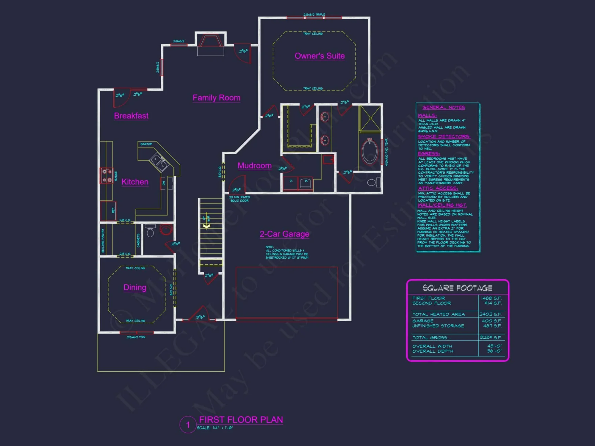 Modern Craftsman house Plan with 4 Bedrooms and Open Floor