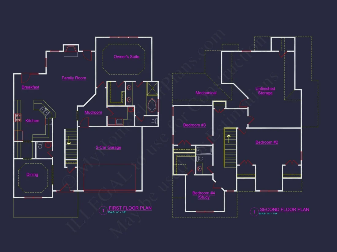 Modern Craftsman house Plan with 4 Bedrooms and Open Floor